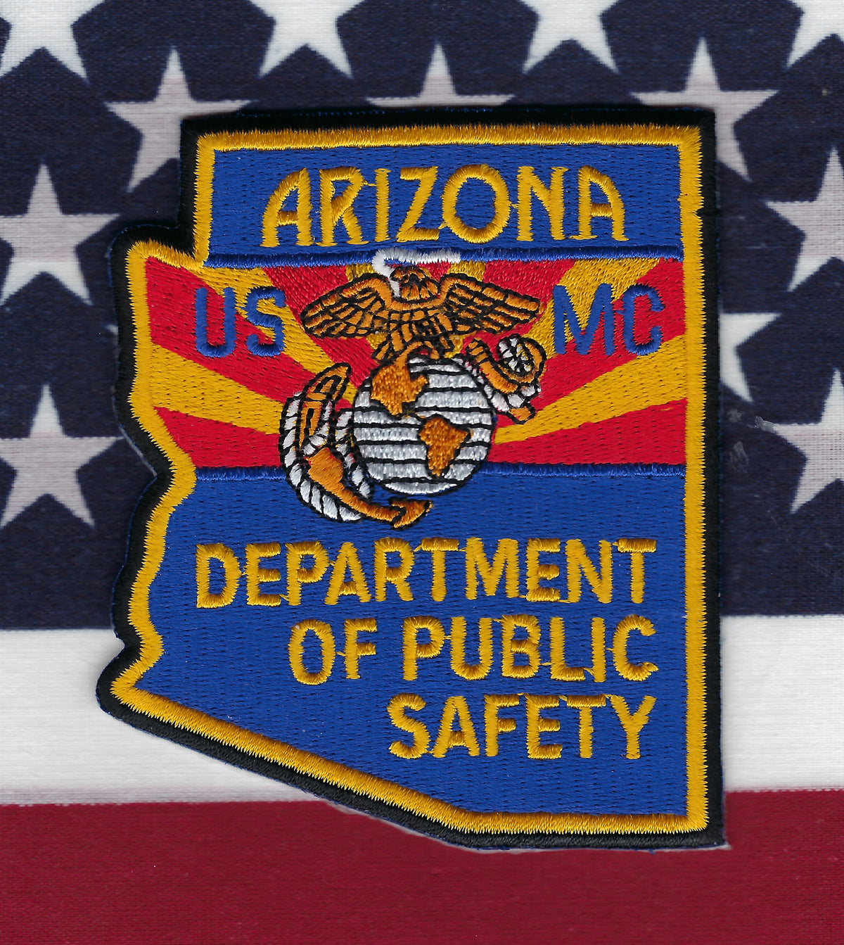 ARIZONA DEPT OF PUBLIC SAFETY TROOPER 'UNITED STATES MARINE CORPS' EMBROIDERED PATCH BY PUBLIC SAFETY COLLECTIBLES.