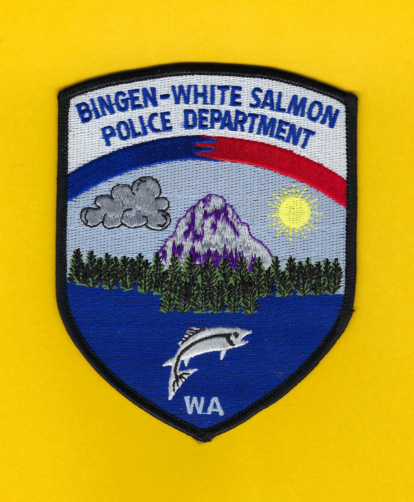 BINGEN-WHITE SALMON POLICE DEPARTMENT 5-INCH EMBROIDERED PATCH BY PUBLIC SAFETY COLLECTIBLES.