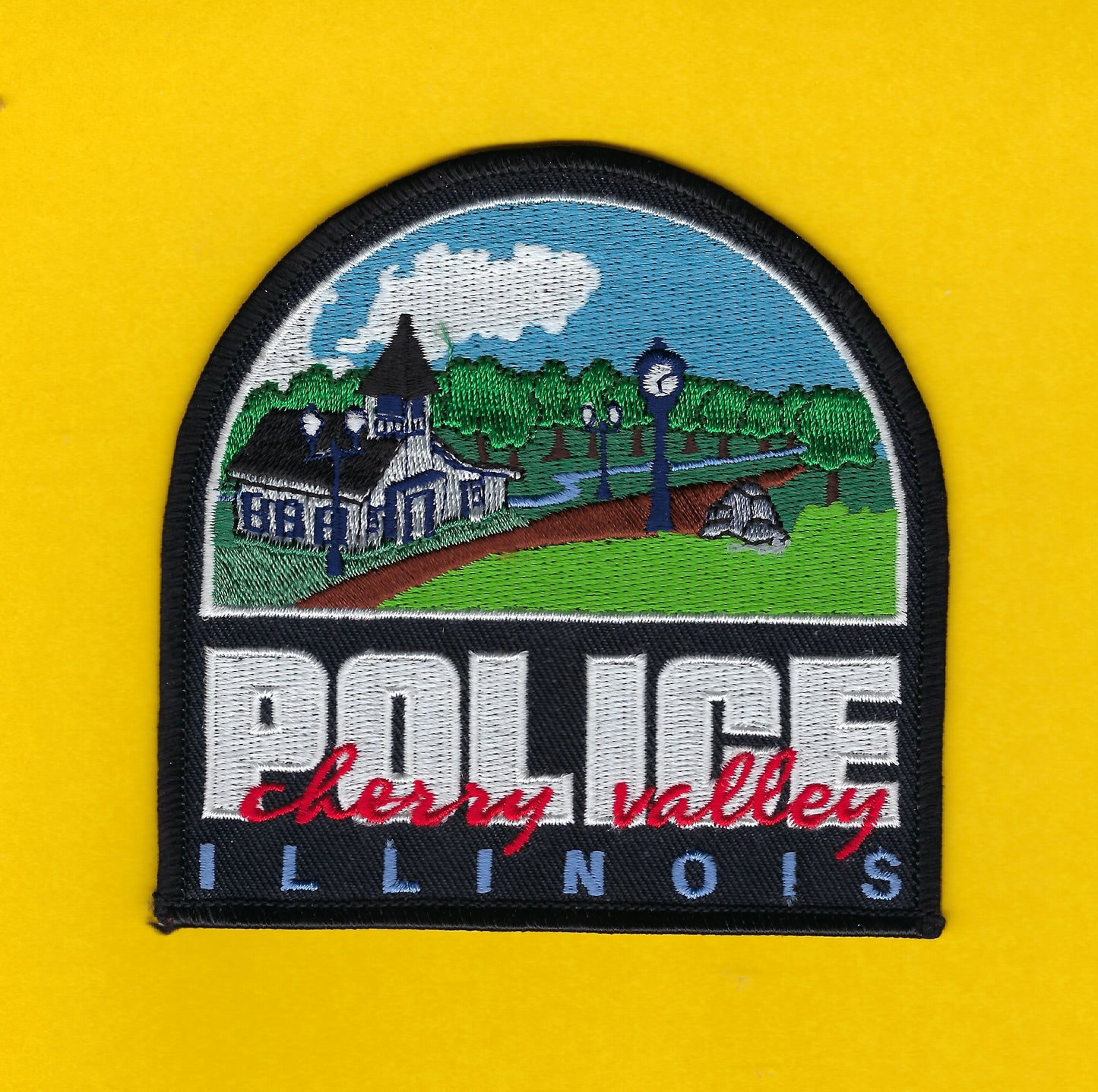 CHERRY VALLEY, ILLINOIS POLICE DEPARTMENT 4-INCH EMBROIDERED PATCH BY PUBLIC SAFETY COLLECTIBLES.