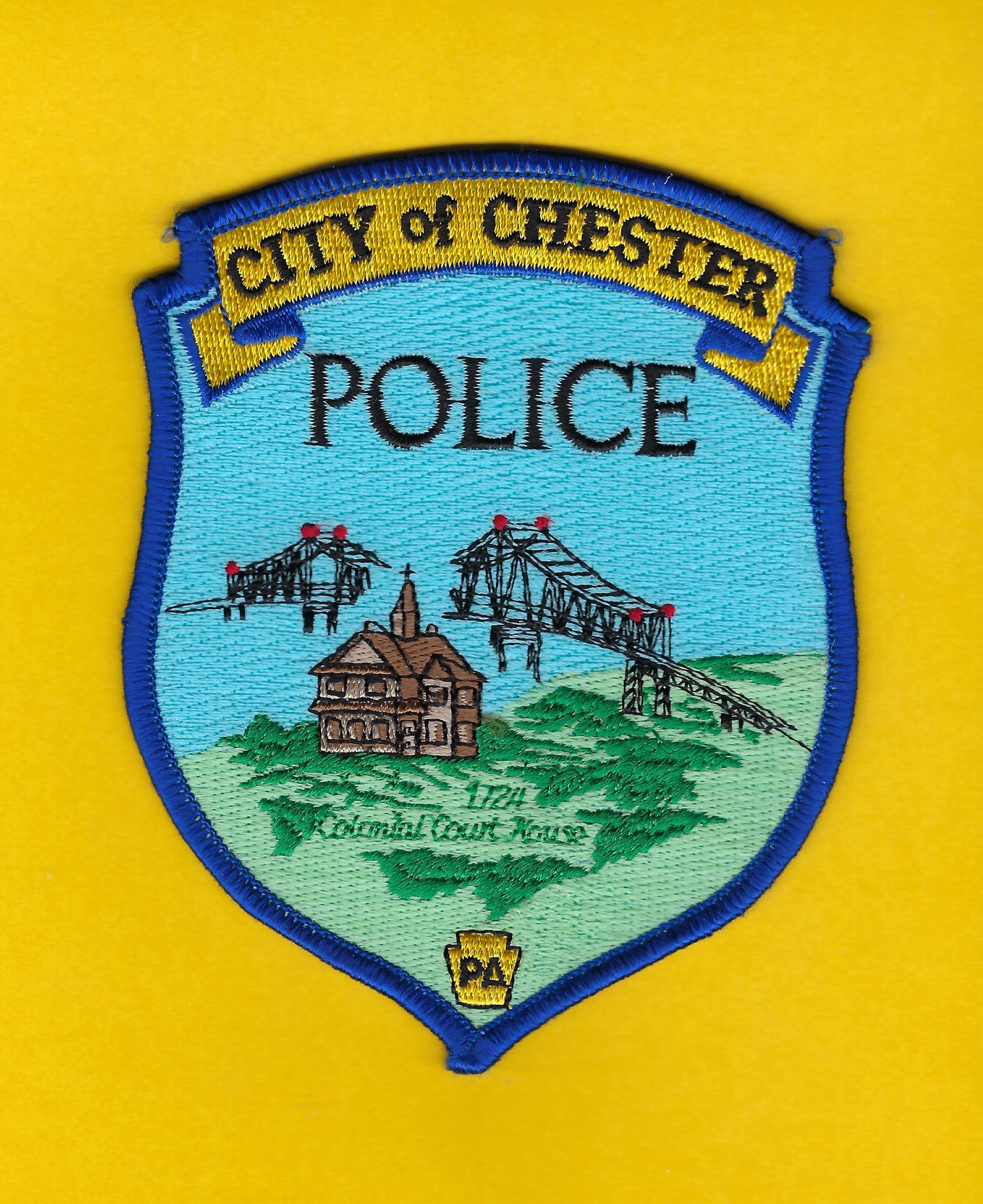 CHESTER, PENNSYLVANIA POLICE DEPARTMENT 5-INCH EMBROIDERED PATCH BY PUBLIC SAFETY COLLECTIBLES.