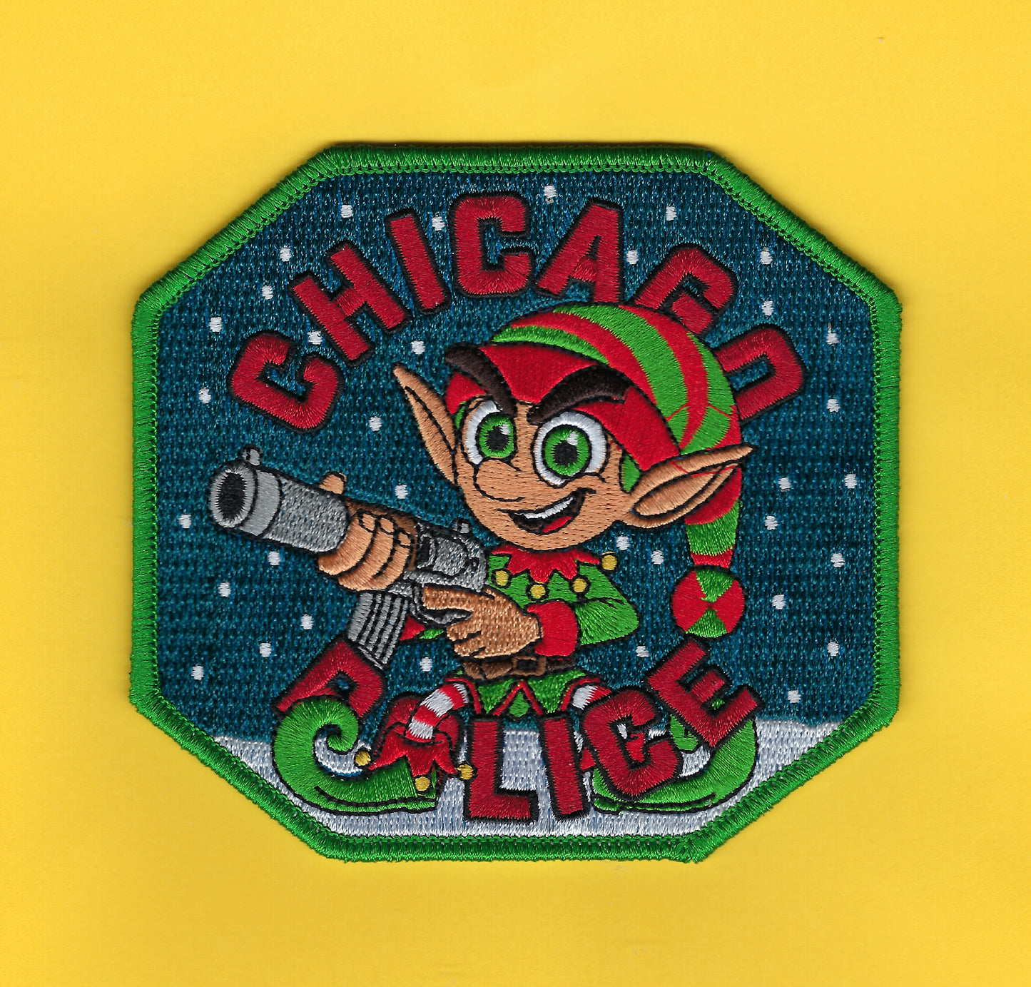 CHICAGO, ILLINOIS POLICE DEPARTMENT EMBROIDERED CHRISTMAS PATCH