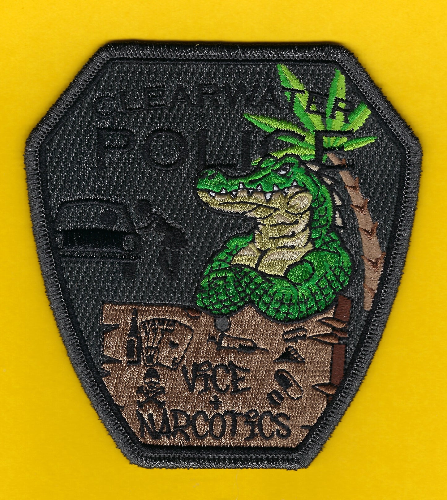 CLEARWATER, FLORIDA POLICE DEPARTMENT ''VICE AND NARCOTICS UNIT' EMBROIDERED PATCH BY GHOST PATCH ENTERPRISES