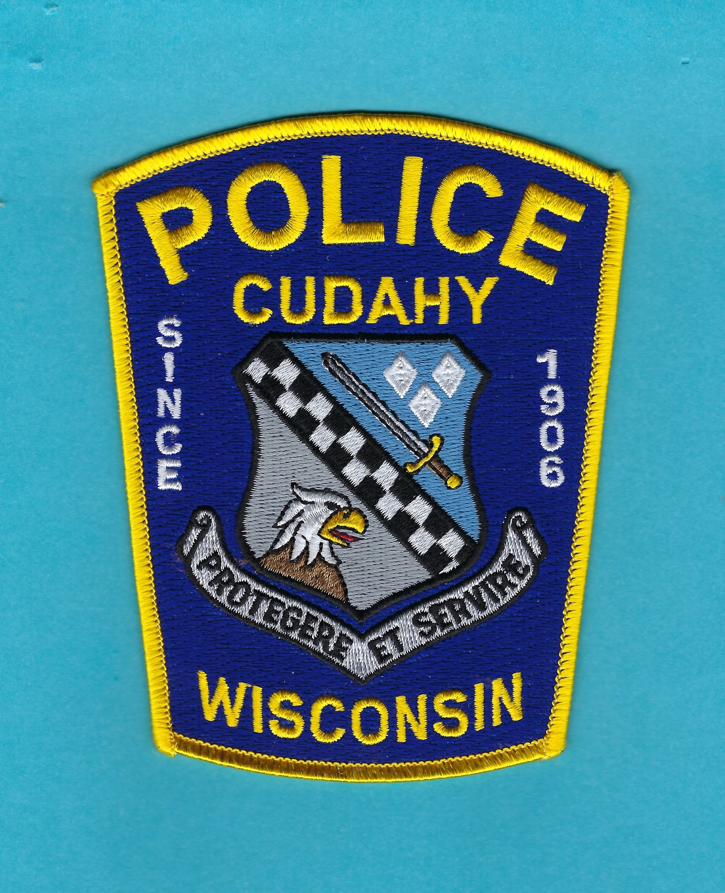 CUDAHY, WISCONSIN POLICE DEPARTMENT 5-INCH EMBROIDERED PATCH BY PUBLIC SAFETY COLLECTIBLES.
