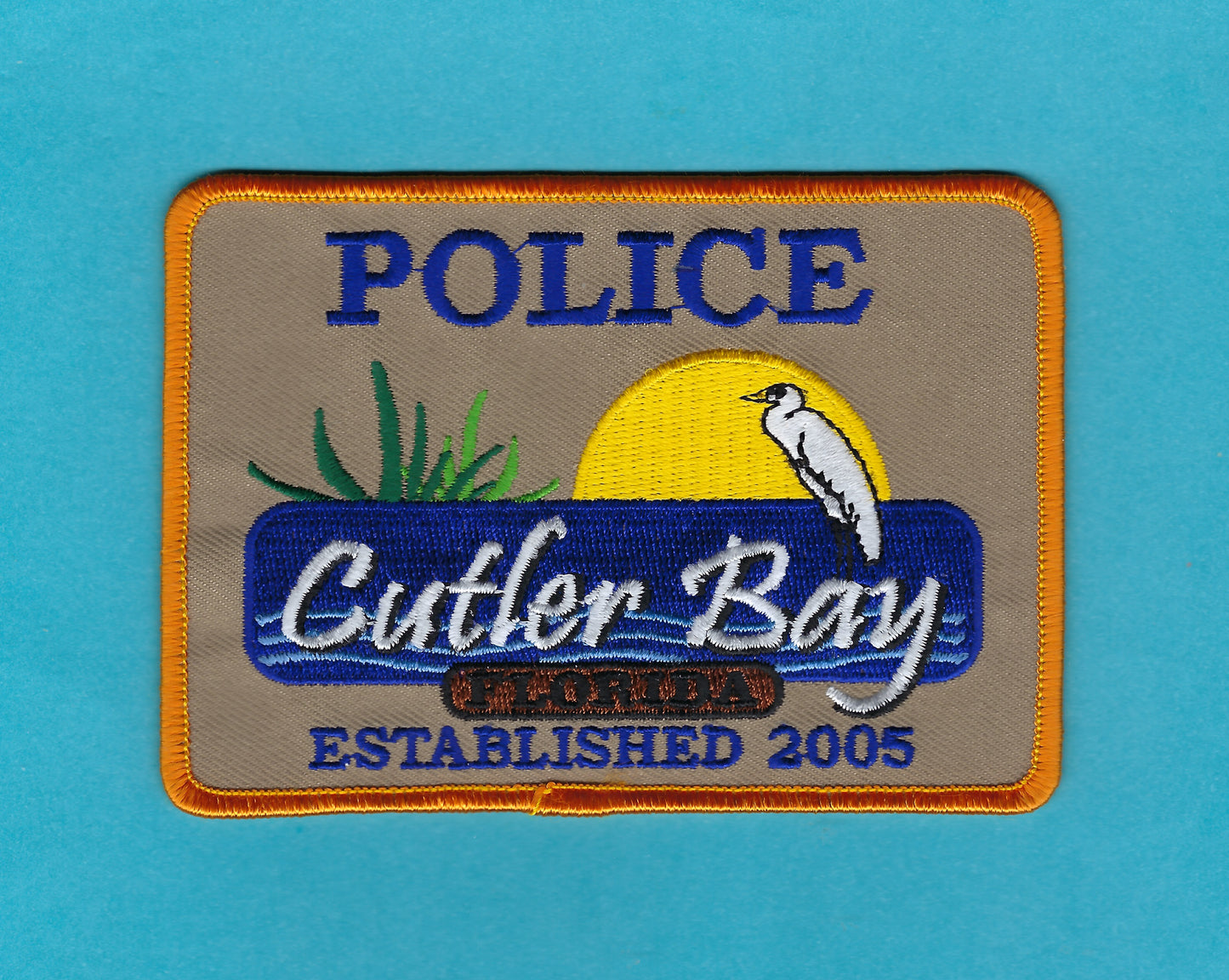 CUTLER BAY, FLORIDA POLICE DEPARTMENT 4.5 INCH x 3-INCH EMBROIDERED PATCH BY PUBLIC SAFETY COLLECTIBLES.