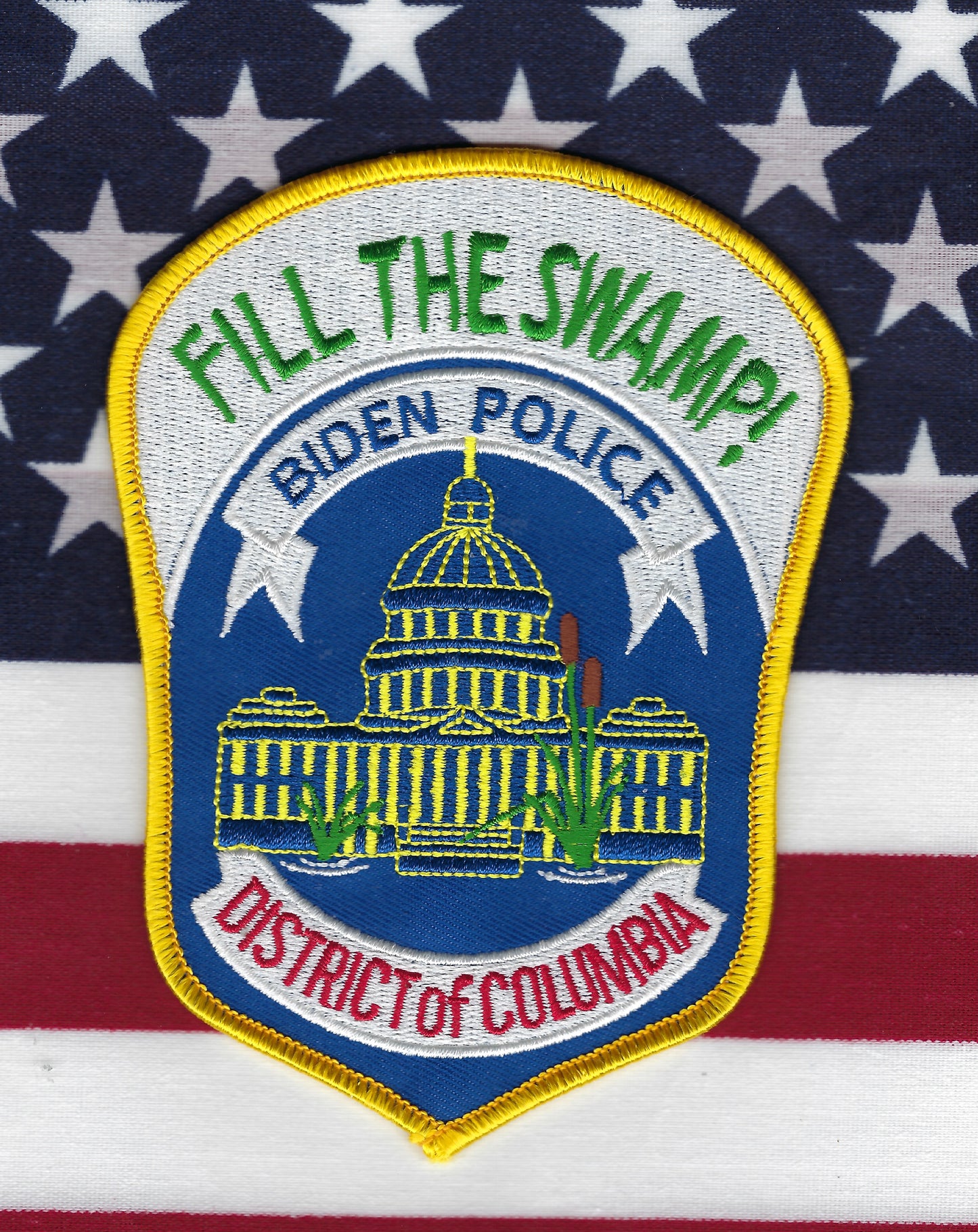 METROPOLITAN POLICE DEPARTMENT (DCPD) 'JOE BIDEN FILL THE SWAMP' EMBROIDERED PATCH BY PUBLIC SAFETY COLLECTIBLES.