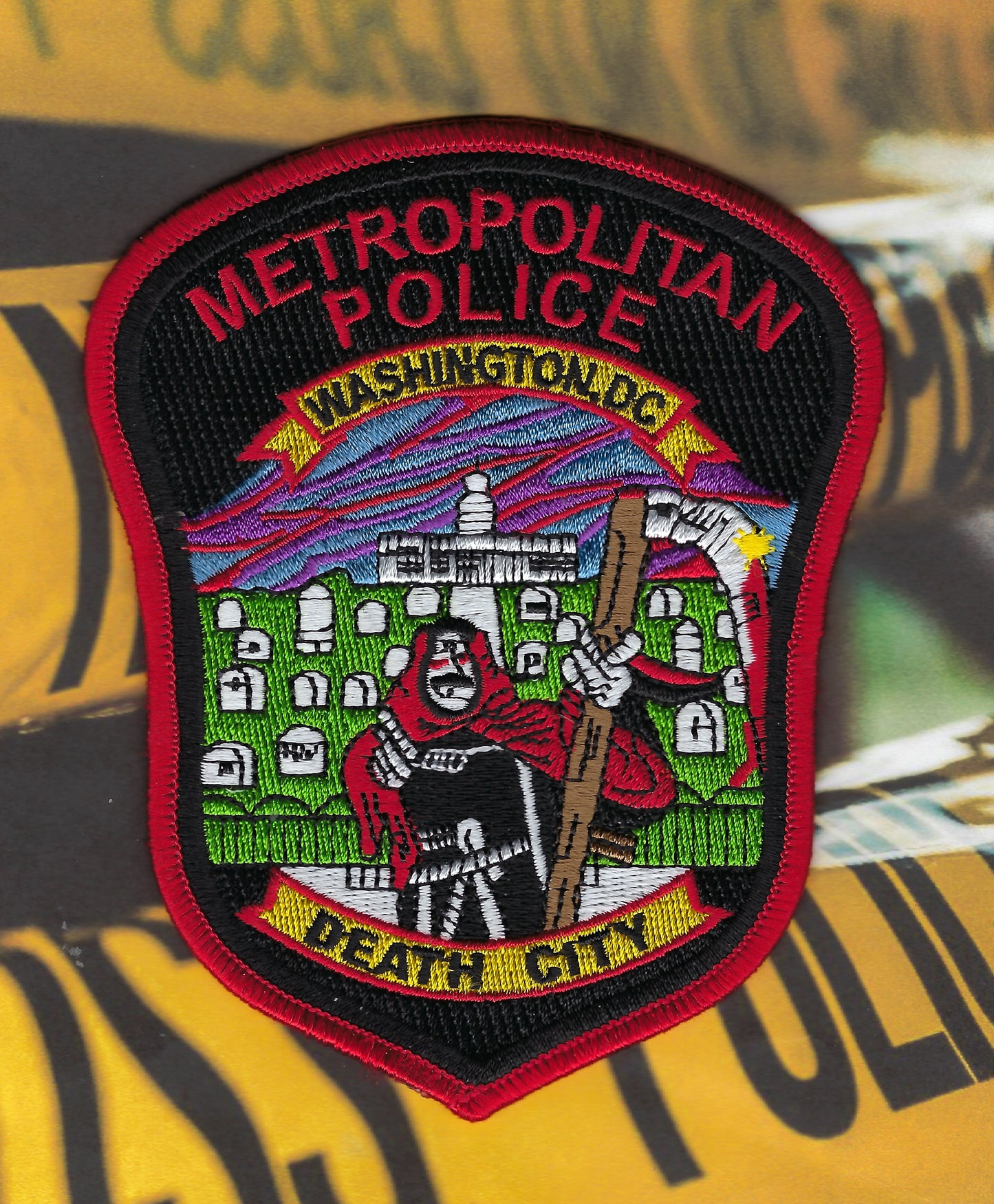 METROPOLITAN POLICE DEPARTMENT (DCPD) 'DEATH CITY' EMBROIDERED PATCH BY PUBLIC SAFETY COLLECTIBLES.