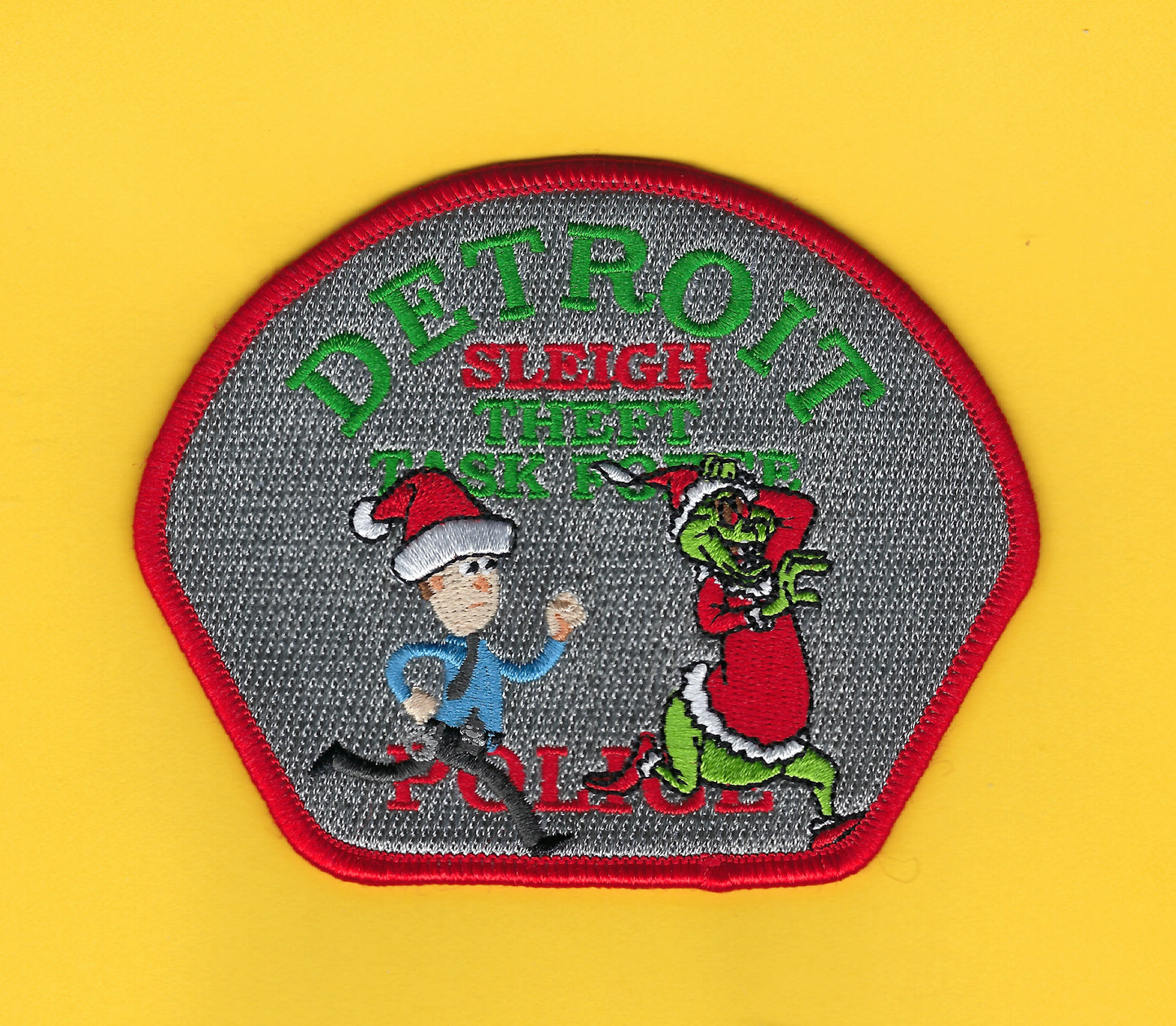 DETROIT, MICHIGAN POLICE DEPARTMENT SLEIGH THEFT TASK FORCE EMBROIDERED CHRISTMAS PATCH