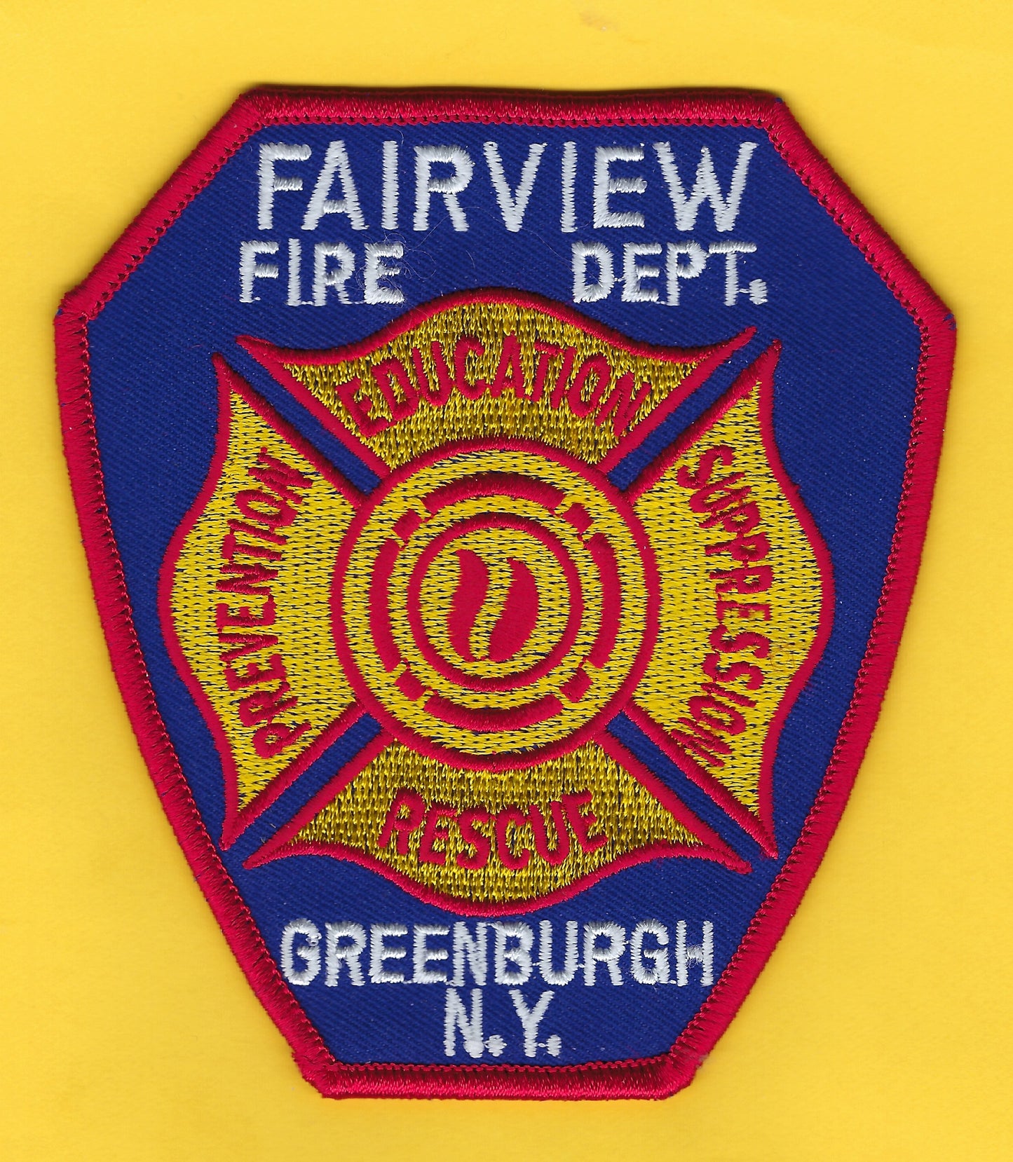 FAIRVIEW, NEW YORK ( WESTCHESTER COUNTY ) FIRE DEPARTMENT EMBROIDERED PATCH BY PUBLIC SAFETY COLLECTIBLES.