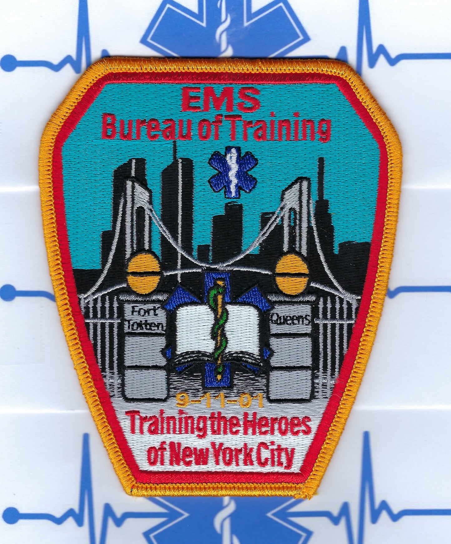 NEW YORK CITY FIRE DEPT (FDNY) EMS BUREAU OF TRAINING EMBROIDERED PATCH BY EAGLE EMBLEMS.