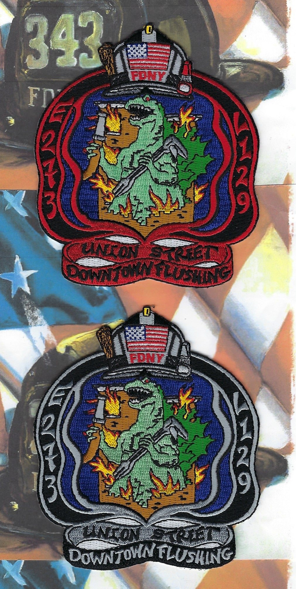 NEW YORK CITY FIRE DEPT (FDNY) ENGINE 273 - LADDER 129 EMBROIDERED COMPANY PATCHES BY PUBLIC SAFETY COLLECTIBLES.