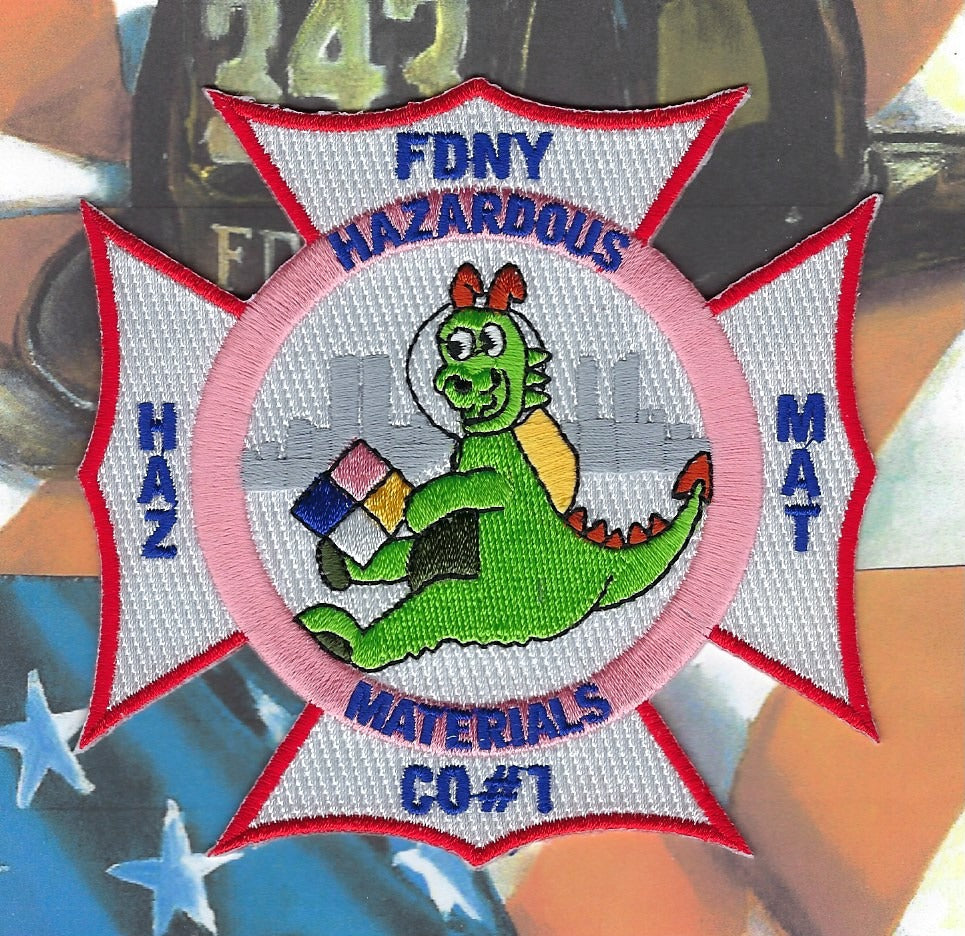 NEW YORK CITY FIRE DEPARTMENT (FDNY) 'HAZARDOUS MATERIALS COMPANY 1' EMBROIDERED PATCH DESIGNED AND PRODUCED BY PUBLIC SAFETY COLLECTIBLES.