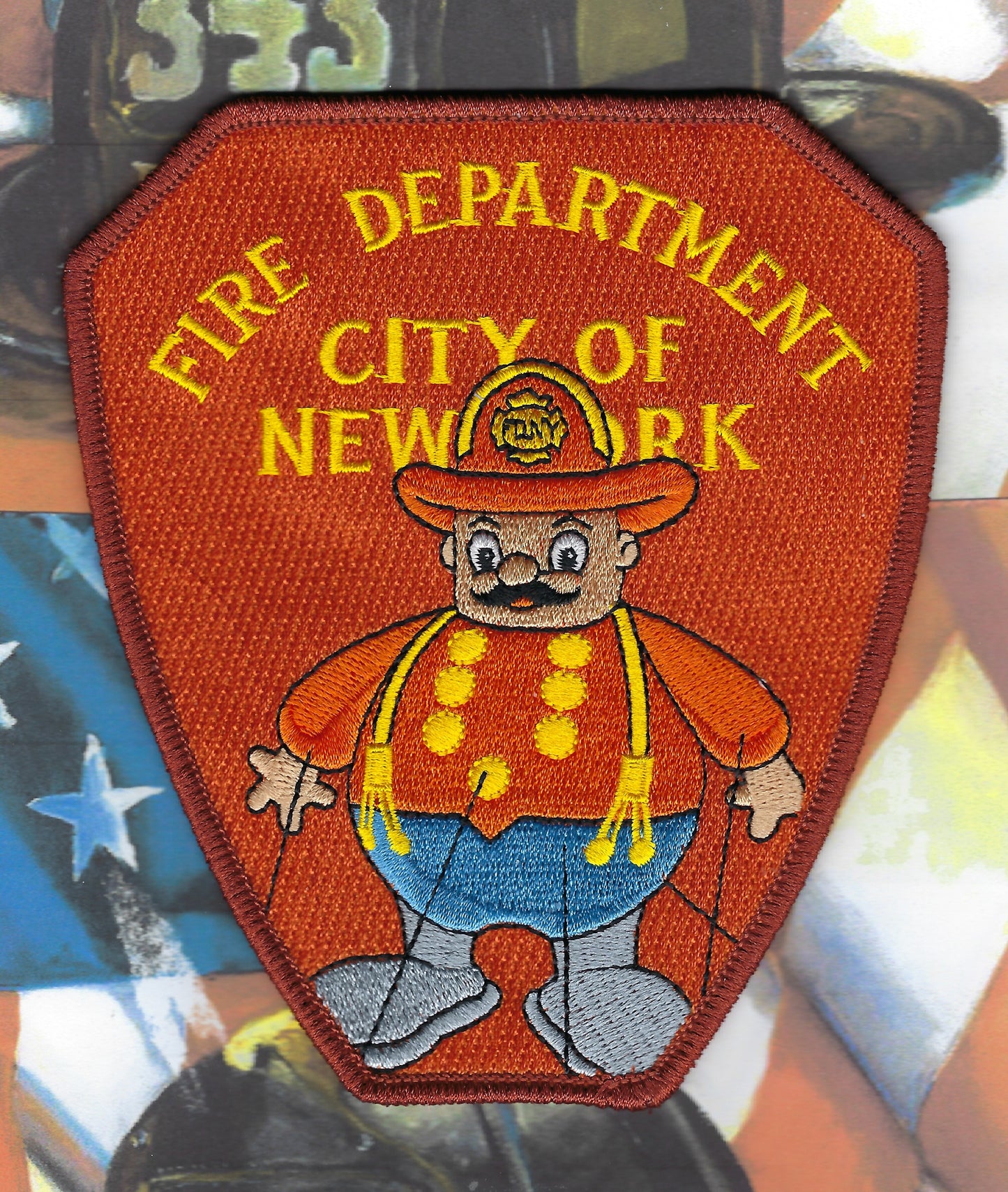 NEW YORK CITY FIRE DEPARTMENT (FDNY) MACY'S THANKSGIVING PARADE EMBROIDERED 'FIREMAN BALLOON' PATCH BY UNDERDOG PATCH DESIGNS.