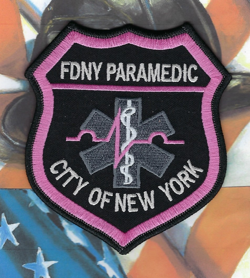 NEW YORK CITY FIRE DEPT (FDNY) 'FDNY PARAMEDIC' EMBROIDERED PATCH DESIGNED AND PRODUCED BY PUBLIC SAFETY COLLECTIBLES