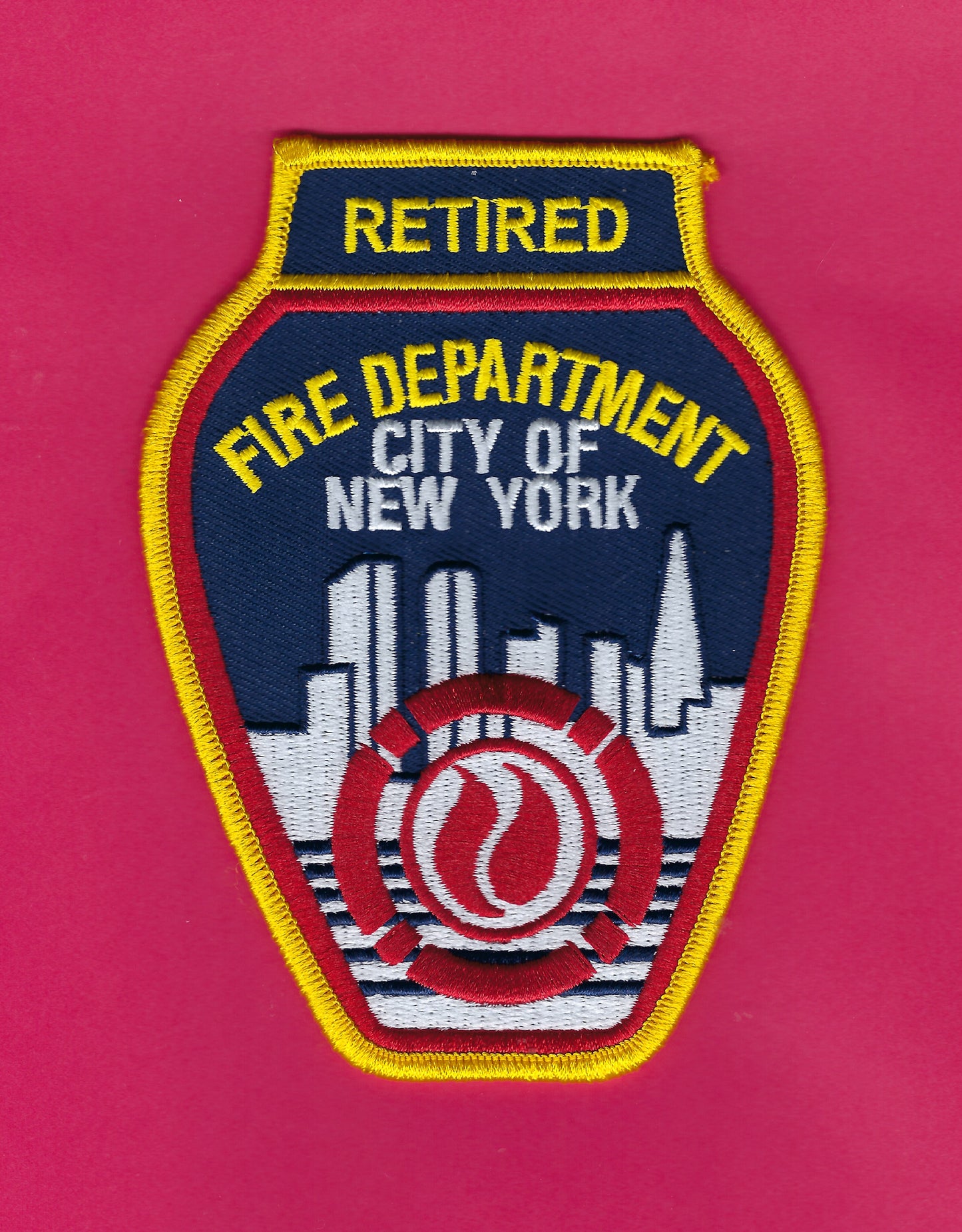 NEW YORK CITY FIRE DEPARTMENT (FDNY) RETIRED FIREFIGHTER EMBROIDERED PATCH A