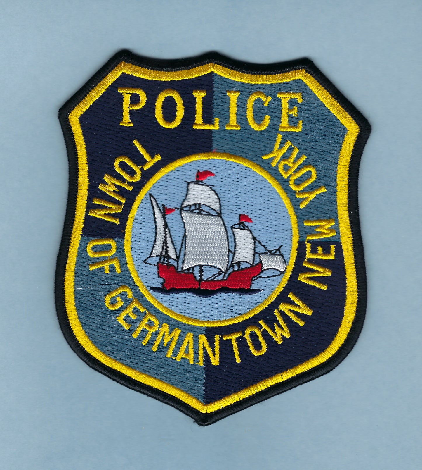 GERMANTOWN, NEW YORK POLICE DEPARTMENT 4.75 INCH EMBROIDERED PATCH BY PUBLIC SAFETY COLLECTIBLES.