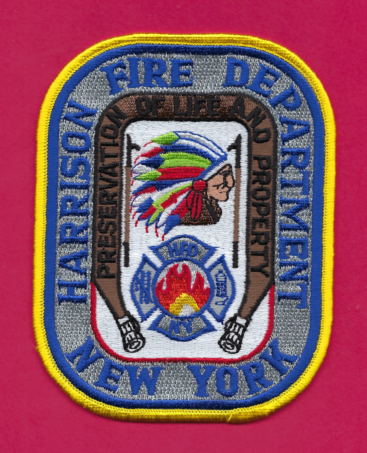 HARRISON, NEW YORK (WESTCHESTER COUNTY) FIRE DEPARTMENT EMBROIDERED PATCH BY PUBLIC SAFETY COLLECTIBLES.