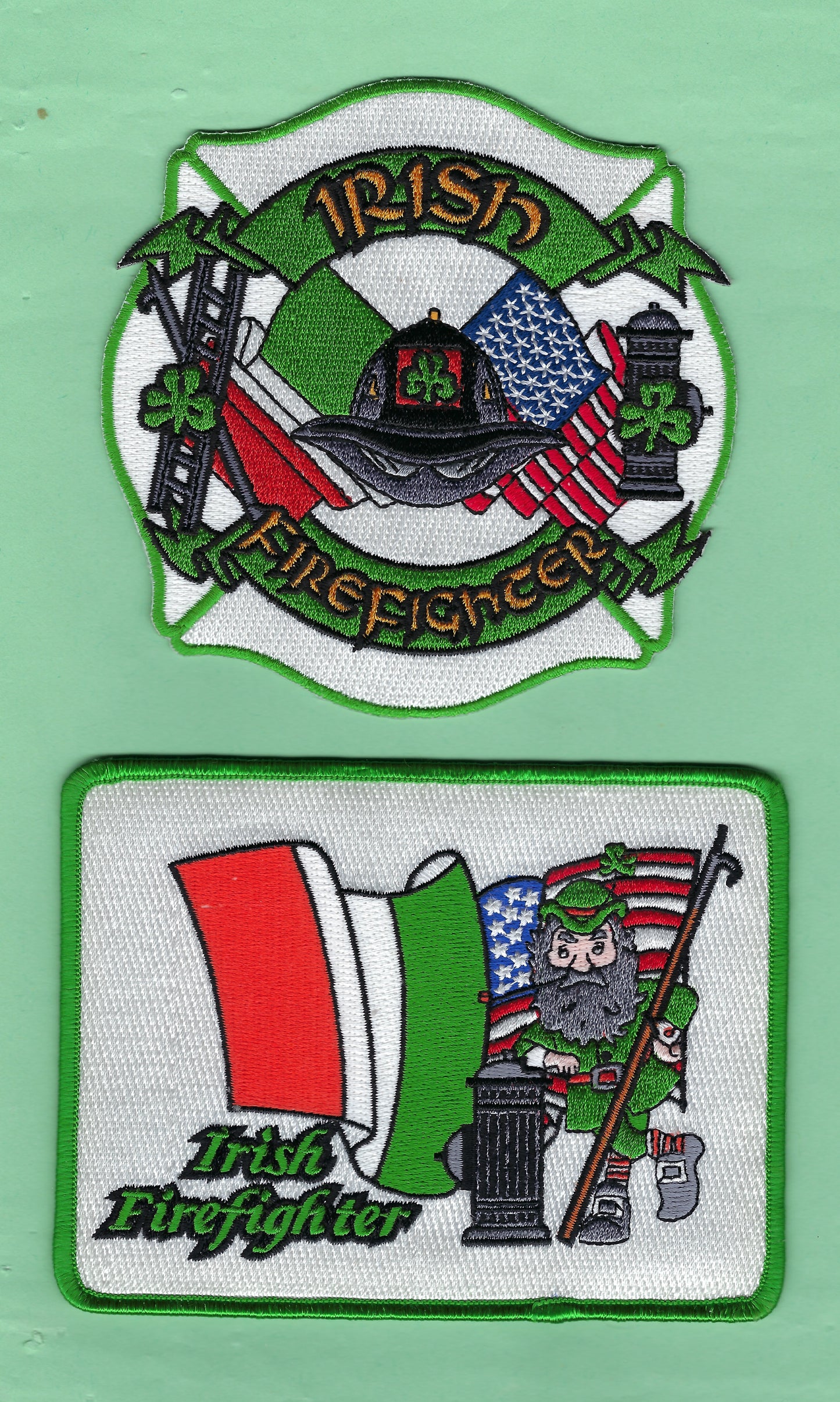 IRISH FIREFIGHTER EMBROIDERED PATCH SET BY PUBLIC SAFETY COLLECTIBLES.