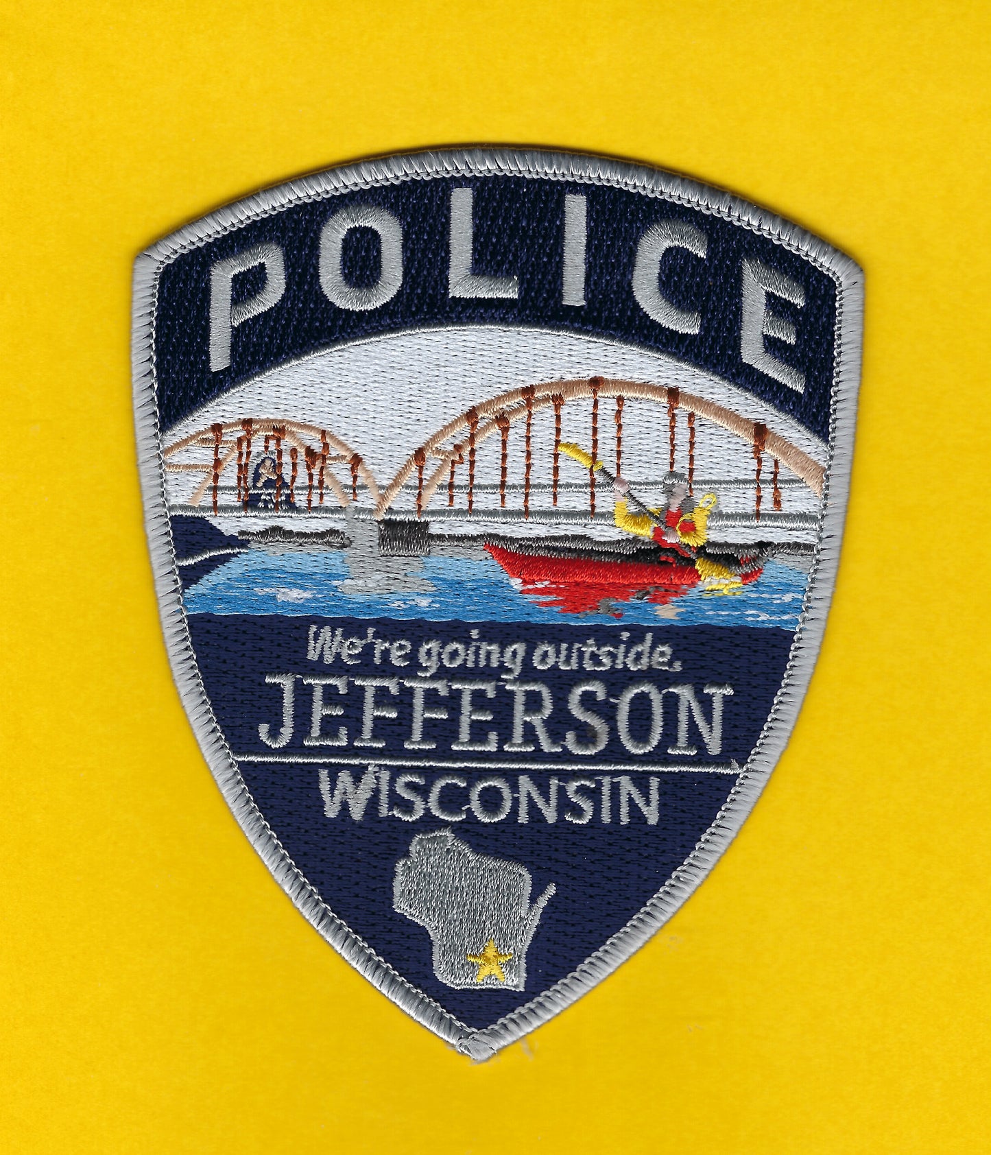 JEFFERSON, WISCONSIN POLICE DEPARTMENT 5-INCH EMBROIDERED PATCH BY PUBLIC SAFETY COLLECTIBLES.
