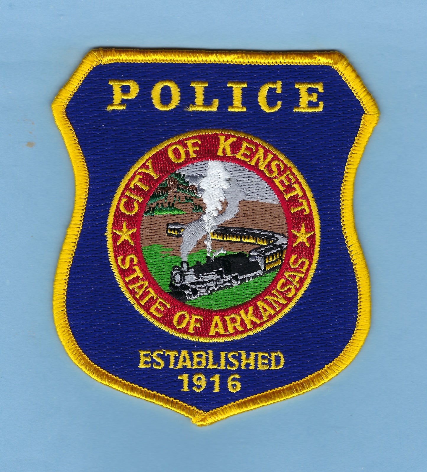 KENSETT, ARKANSAS POLICE DEPARTMENT 4.25 INCH EMBROIDERED PATCH BY PUBLIC SAFETY COLLECTIBLES.