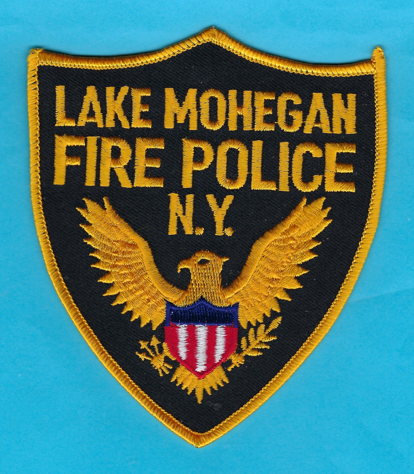 LAKE MOHEGAN, NEW YORK ( WESTCHESTER COUNTY ) FIRE DEPARTMENT 'FIRE POLICE' EMBROIDERED PATCH BY PUBLIC SAFETY COLLECTIBLES