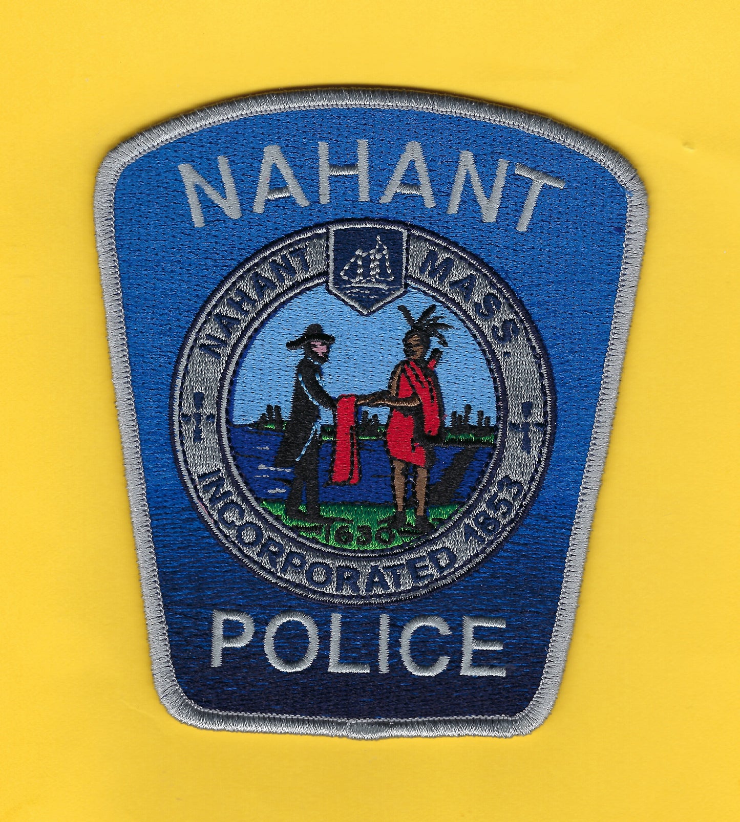 NAHANT, MASSACHUSETTS POLICE DEPARTMENT 4.5 INCH EMBROIDERED PATCH BY PUBLIC SAFETY COLLECTIBLES.