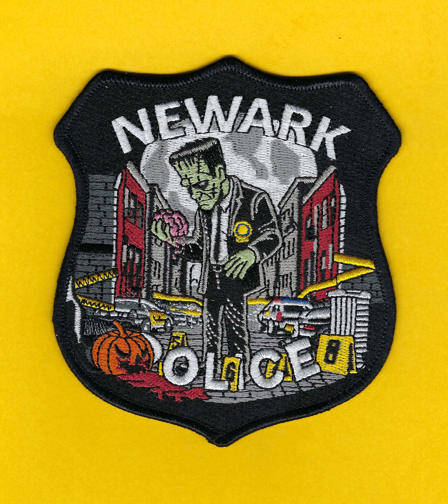 NEWARK, NEW JERSEY POLICE DEPARTMENT EMBROIDERED HALLOWEEN PATCH B BY GHOST PATCH PRODUCTIONS.