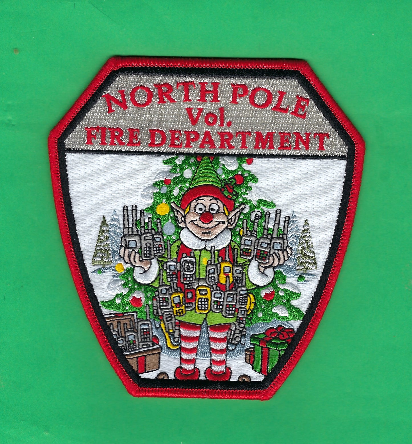 NORTH POLE VOLUNTEER FIRE DEPARTMENT EMBROIDERED CHRISTMAS PATCH