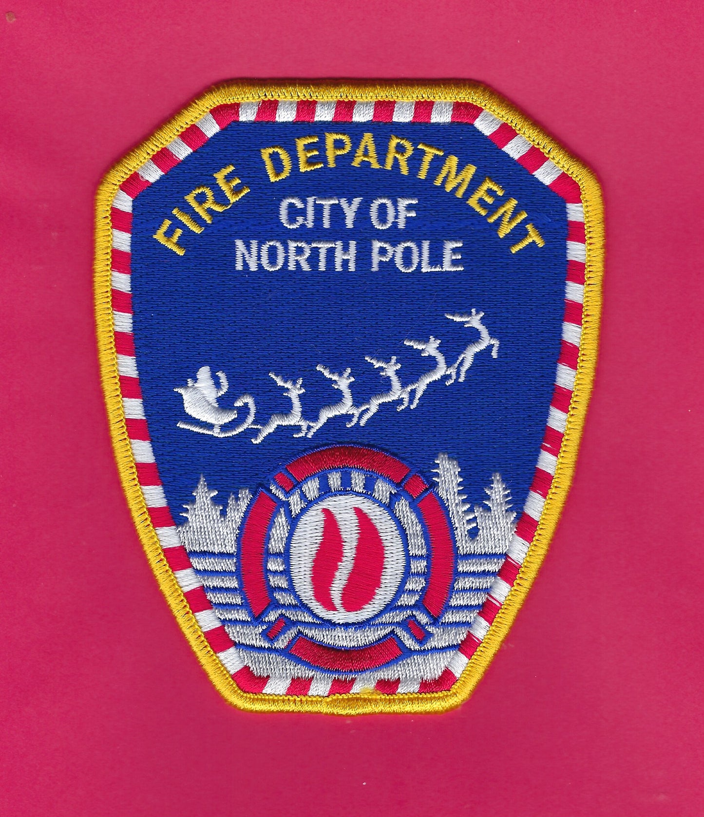 NORTH POLE FIRE DEPARTMENT EMBROIDERED CHRISTMAS PATCH
