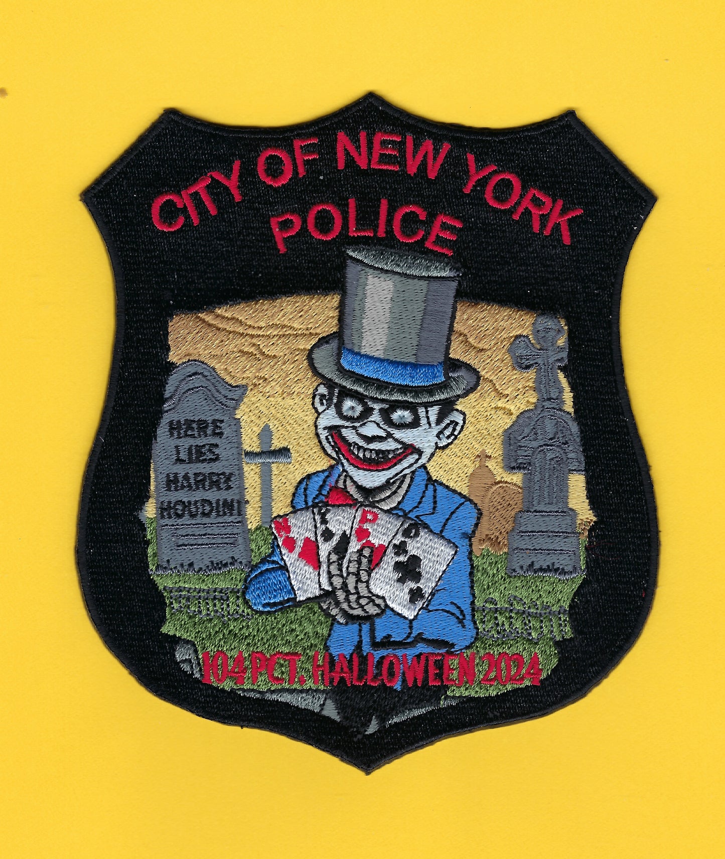 NEW YORK CITY POLICE DEPARTMENT (NYPD) 104TH PRECINCT HALLOWEEN 2024 EMBROIDERED HOLIDAY PATCH