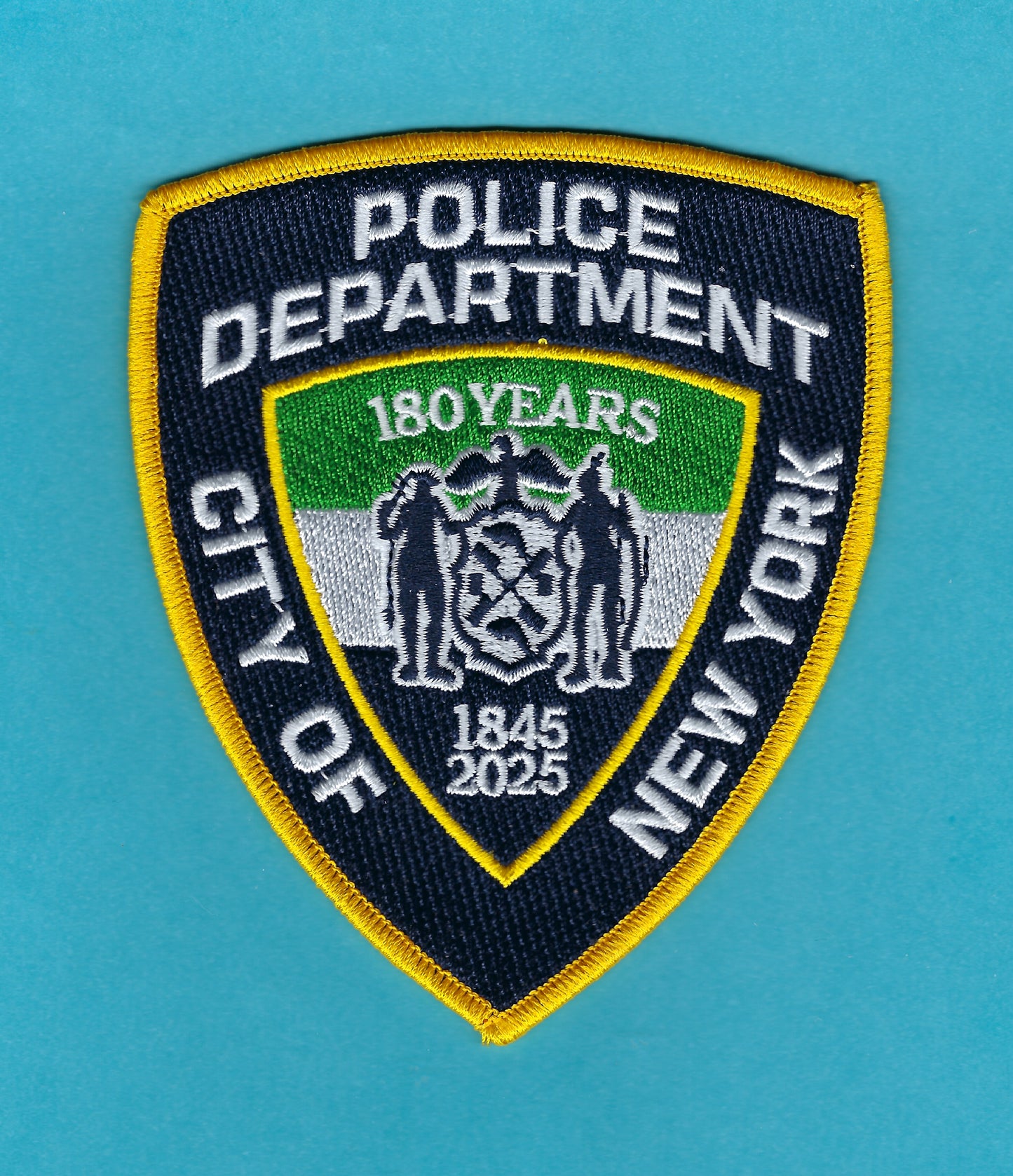 NEW YORK CITY POLICE DEPARTMENT (NYPD) 180TH ANNIVERSARY EMBROIDERED PATCH..