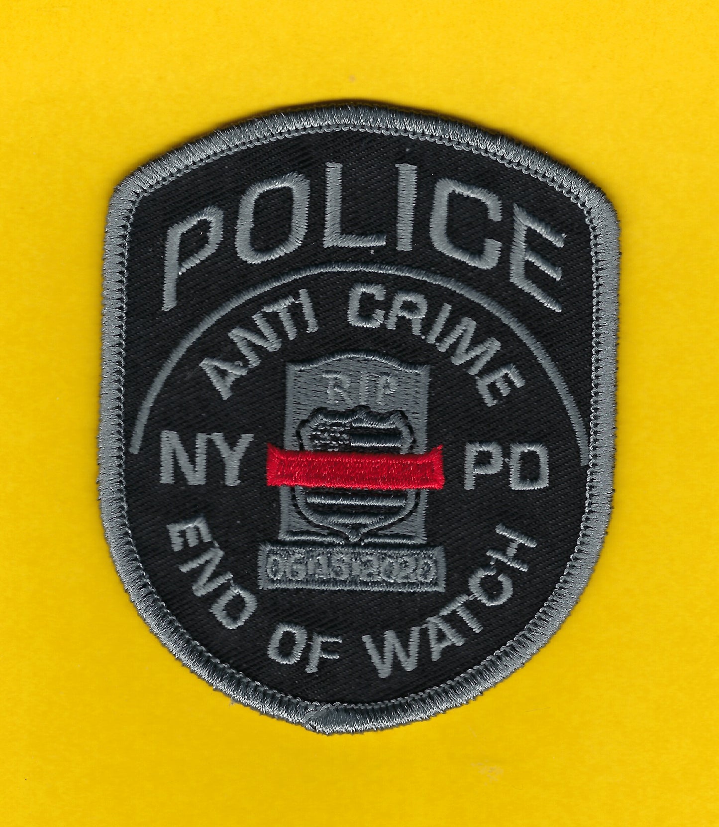 NEW YORK CITY POLICE DEPARTMENT (NYPD) ANTI-CRIME UNIT END OF WATCH ( 1971 - 2020 ) EMBROIDERED PATCH.