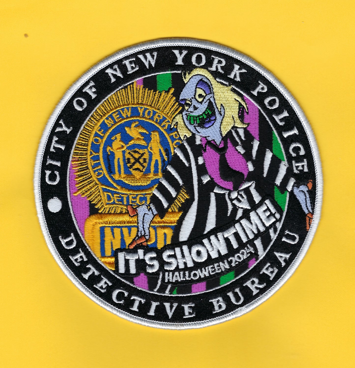 NEW YORK CITY POLICE DEPARTMENT (NYPD) DETECTIVE BUREAU 2024 HALLOWEEN EMBROIDERED HOLIDAY PATCH
