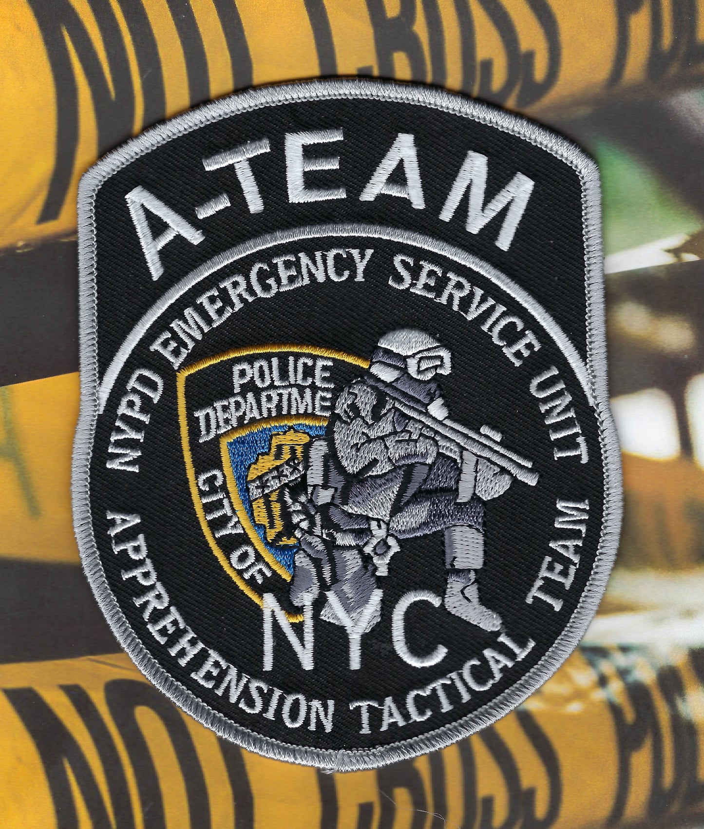 NEW YORK CITY POLICE DEPARTMENT (NYPD) EMERGENCY SERVICE UNIT ESU) 'APPREHENSION TACTICAL TEAM (A-TEAM) EMBROIDERED PATCH BY PUBLIC SAFETY COLLECTIBLES.