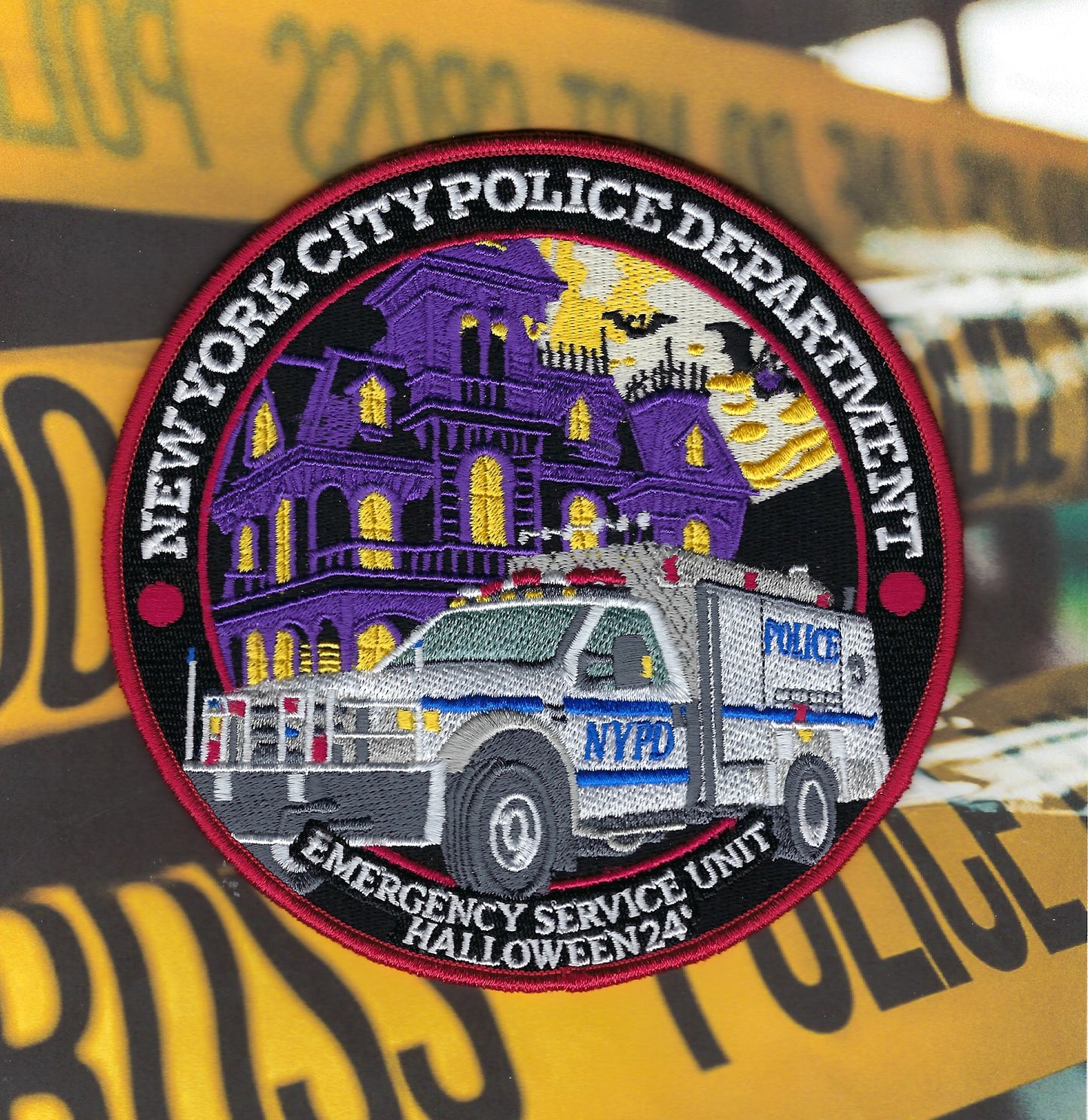 NEW YORK CITY POLICE DEPARTMENT (NYPD) EMERGENCY SERVICE UNIT (ESU) HALLOWEEN 2024 EMBROIDERED PATCH.
