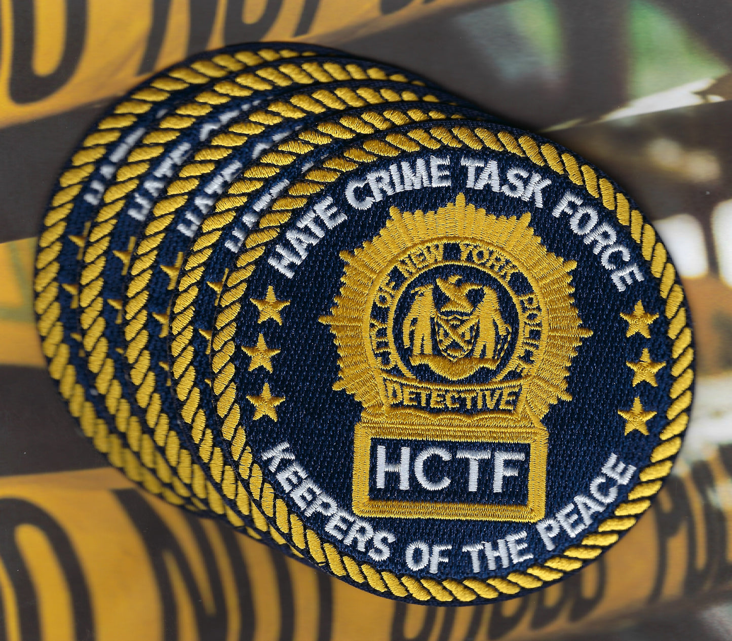 NEW YORK CITY POLICE DEPARTMENT (NYPD) 'HATE CRIME TASK FORCE' EMBROIDERED PATCHES' DESIGNED AND PRODUCED BY PUBLIC SAFETY COLLECTIBLES.