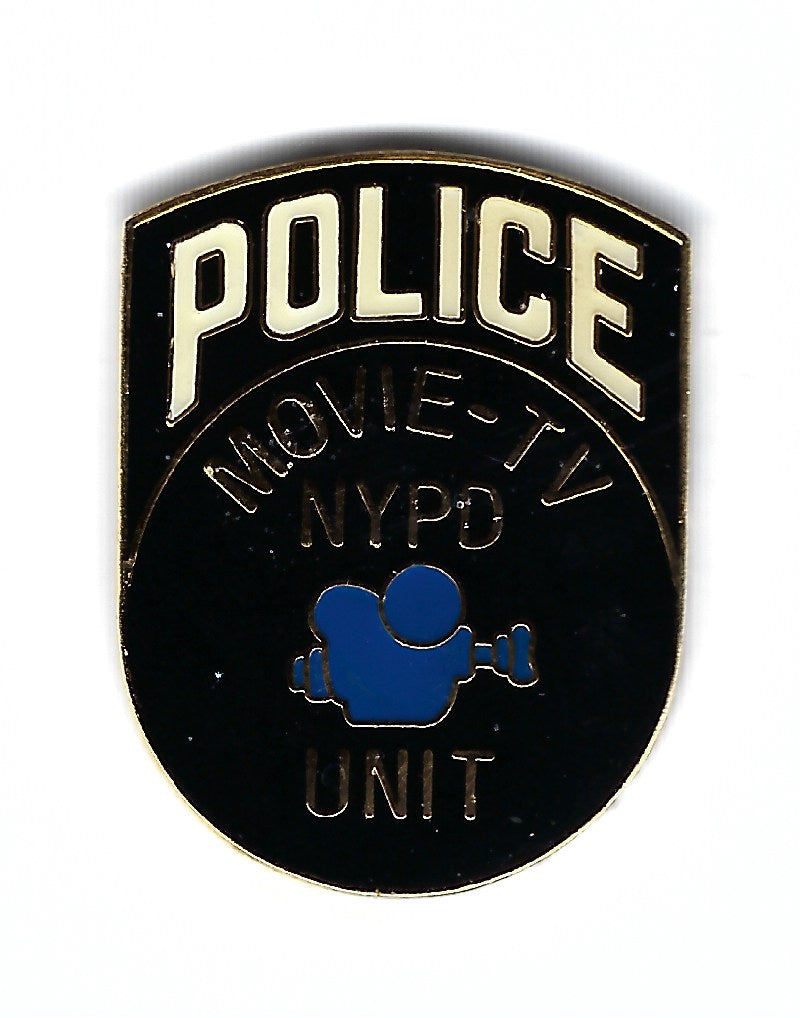 NEW YORK CITY POLICE DEPARTMENT (NYPD) 1.25 INCH 'MOVIE AND TV UNIT' PIN BY PUBLIC SAFETY COLLECTIBLES.