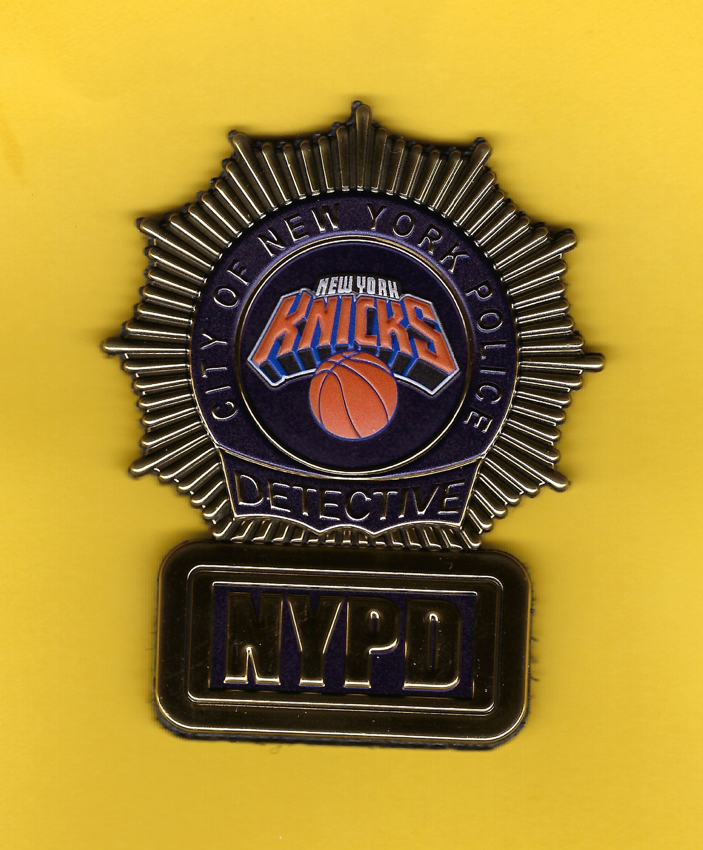 NEW YORK CITY POLICE DEPARTMENT ( NYPD ) NEW YORK KNICKS DETECTIVE DURA SHIELD WITH VELCRO BACKING DESIGNED AND PRODUCED BY UNDERDOG PATCH DESIGNS.