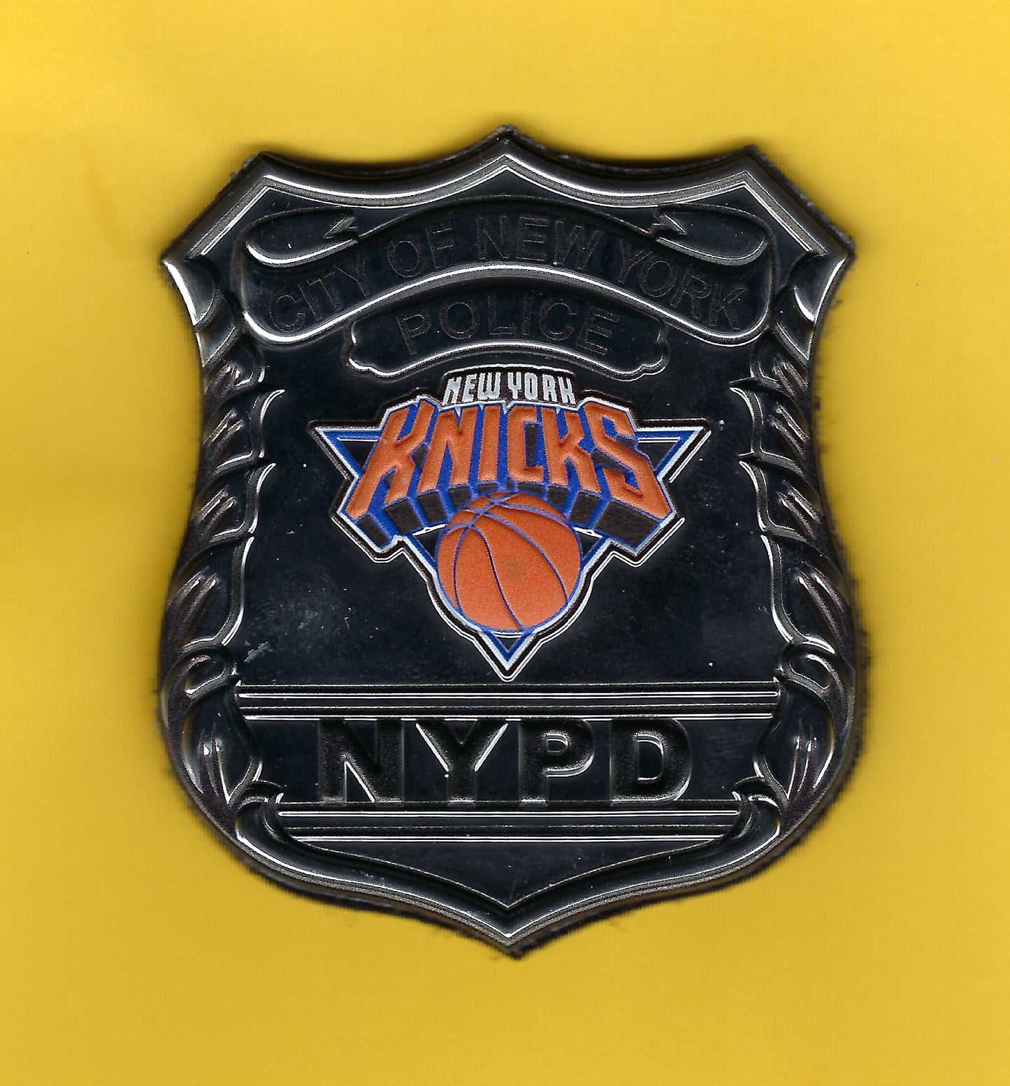 NEW YORK CITY POLICE DEPARTMENT ( NYPD ) NEW YORK KNICKS DURA SHIELD WITH VELCRO BACKING DESIGNED AND PRODUCED BY UNDERDOG PATCH DESIGNS.