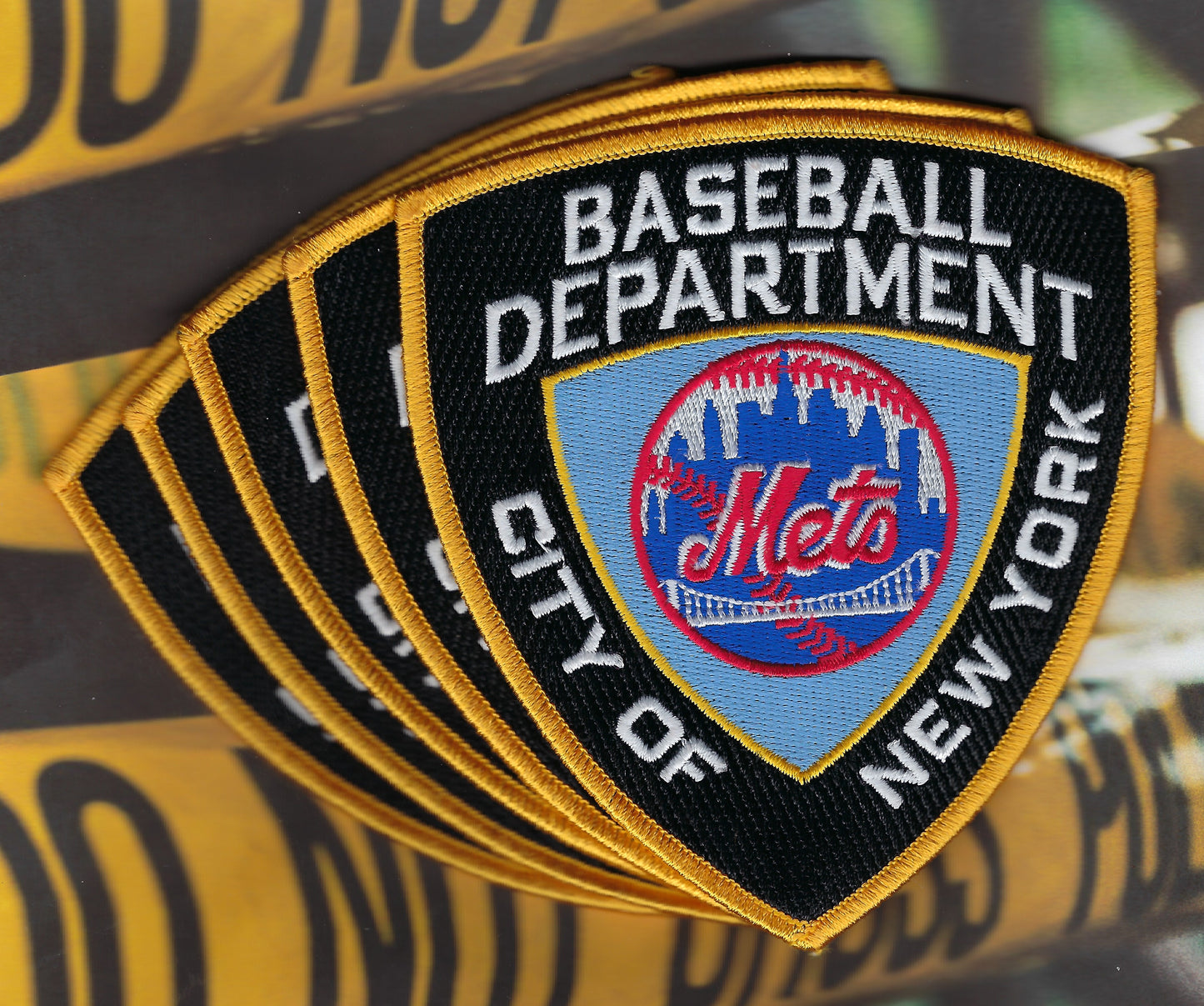 NEW YORK CITY POLICE DEPARTMENT (NYPD) 'NEW YORK METS' EMBROIDERED TRIBUTE PATCHES' DESIGNED AND PRODUCED BY PUBLIC SAFETY COLLECTIBLES.