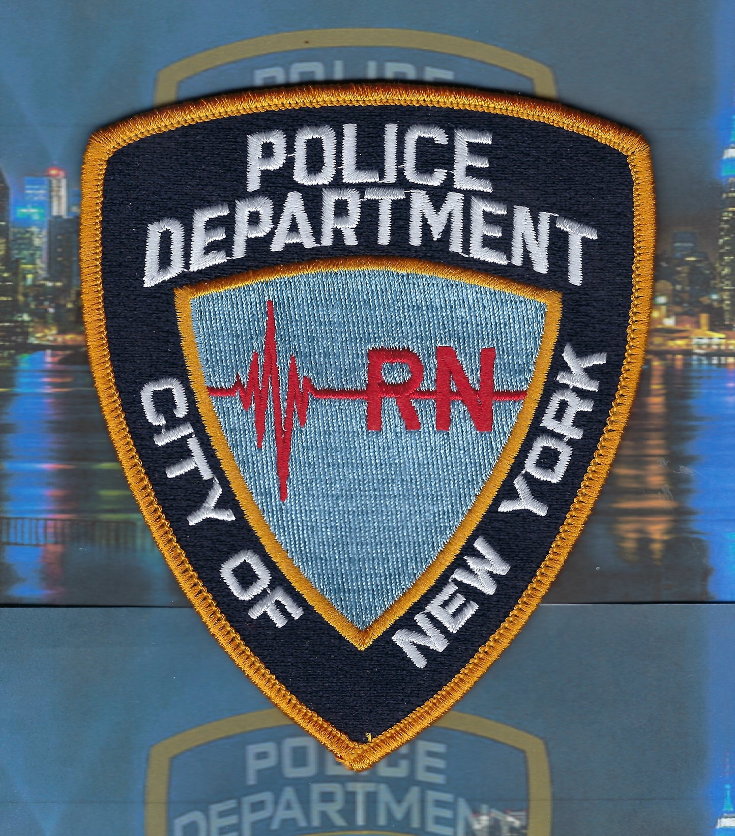 NEW YORK CITY POLICE DEPT (NYPD) 'REGISTERED NURSE' EMBROIDERED PATCH BY PUBLIC SAFETY COLLECTIBLES.