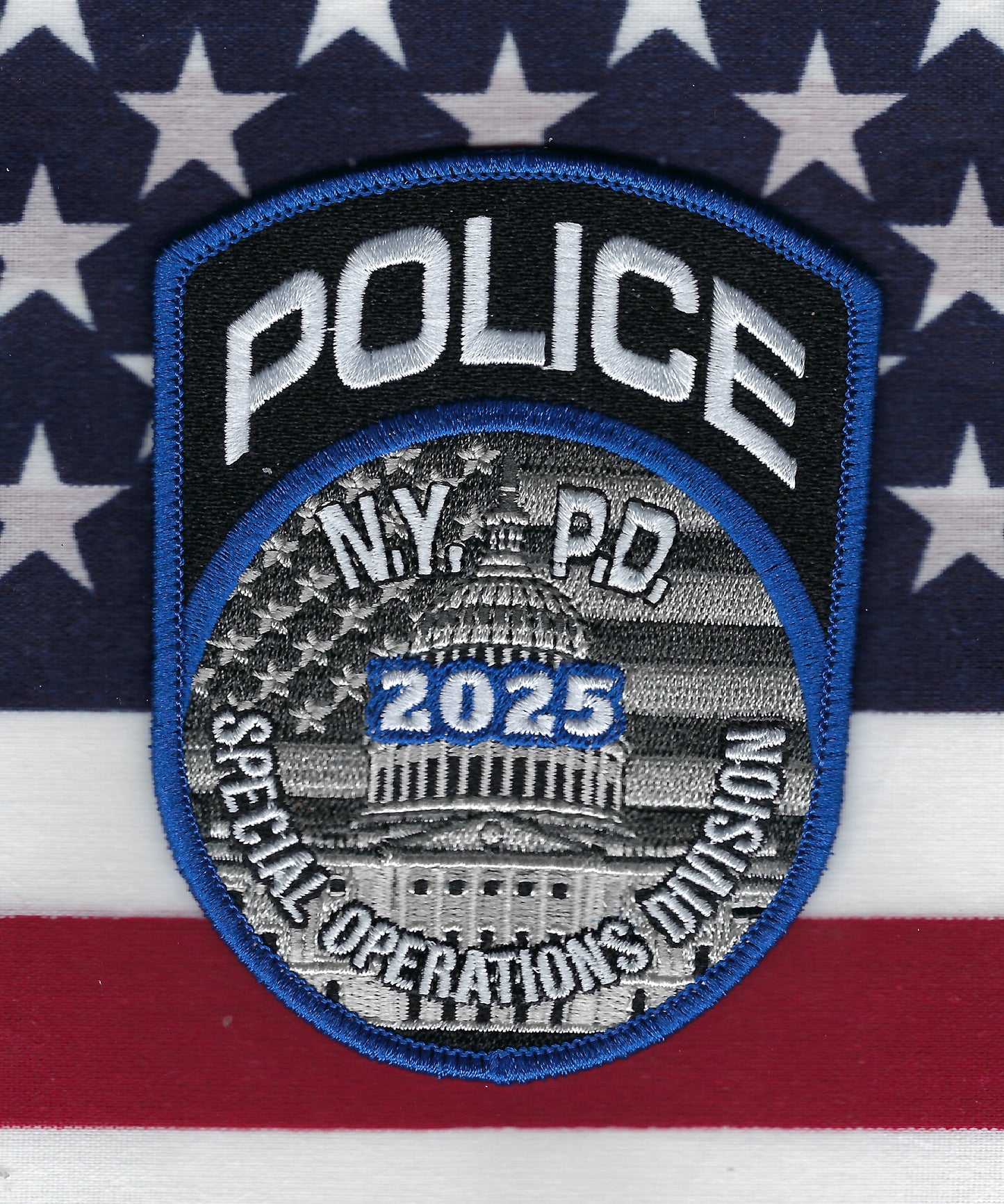 NEW YORK CITY POLICE DEPARTMENT (NYPD) SPECIAL OPERATIONS DIVISION TRUMP 2025 PRESIDENTIAL INAUGURATION (01-20-2025) EMBROIDERED PATCH.