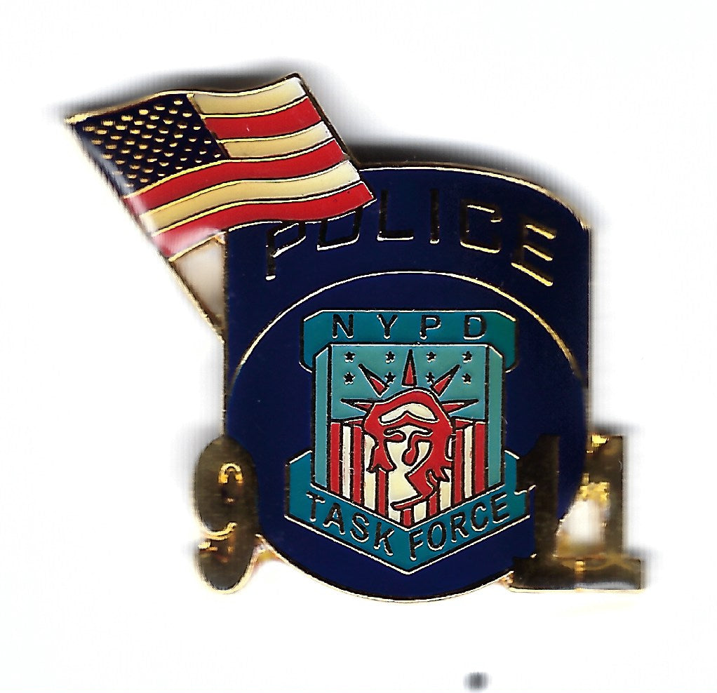 NEW YORK CITY POLICE DEPARTMENT (NYPD) 'TASK FORCE UNIT' 09-11-01 TRIBUTE PIN BY PUBLIC SAFETY COLLECTIBLES