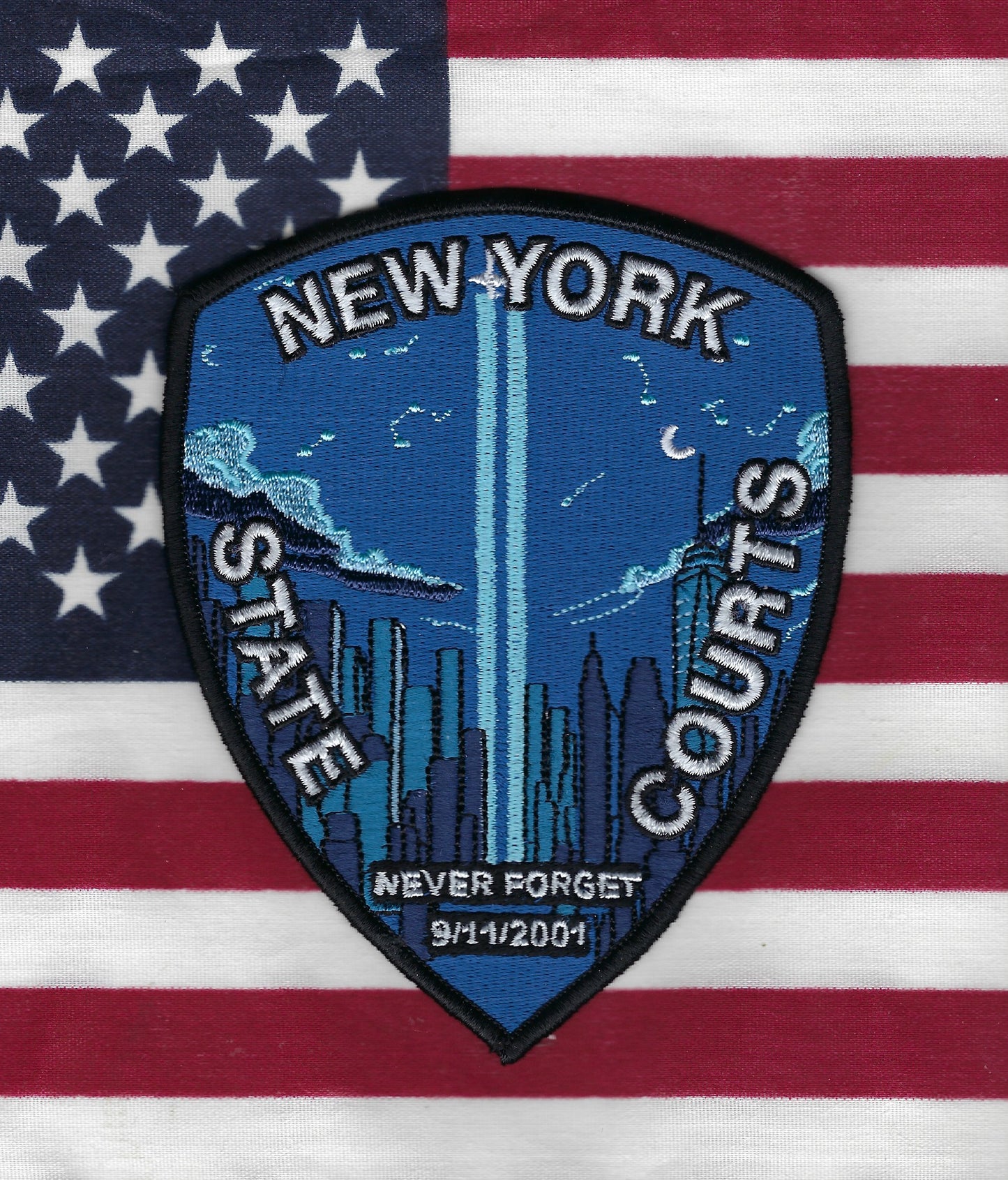 NEW YORK STATE COURTS TUNNEL TO TOWERS LIMITED EDITION 9-11-01 COMMEMORATIVE 6-INCH PATCH BY UNDERDOG PATCH DESIGNS
