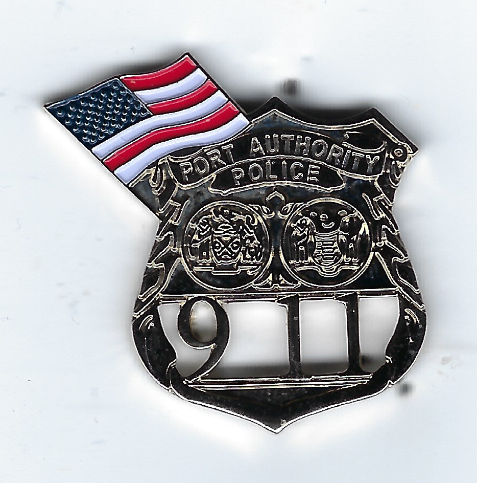 PORT AUTHORITY POLICE OF NEW YORK-NEW JERSEY POLICE DEPARTMENT (PAPD) 1.25 INCH 09-11-01 TRIBUTE PATCH PIN BY PUBLIC SAFETY COLLECTIBLES.