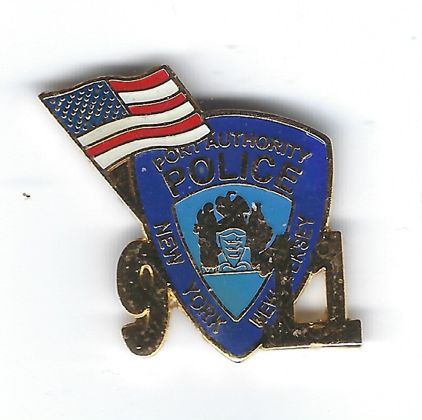PORT AUTHORITY POLICE OF NEW YORK-NEW JERSEY POLICE DEPARTMENT (PAPD) 1-INCH 09-11-01 TRIBUTE PATCH PIN BY PUBLIC SAFETY COLLECTIBLES.
