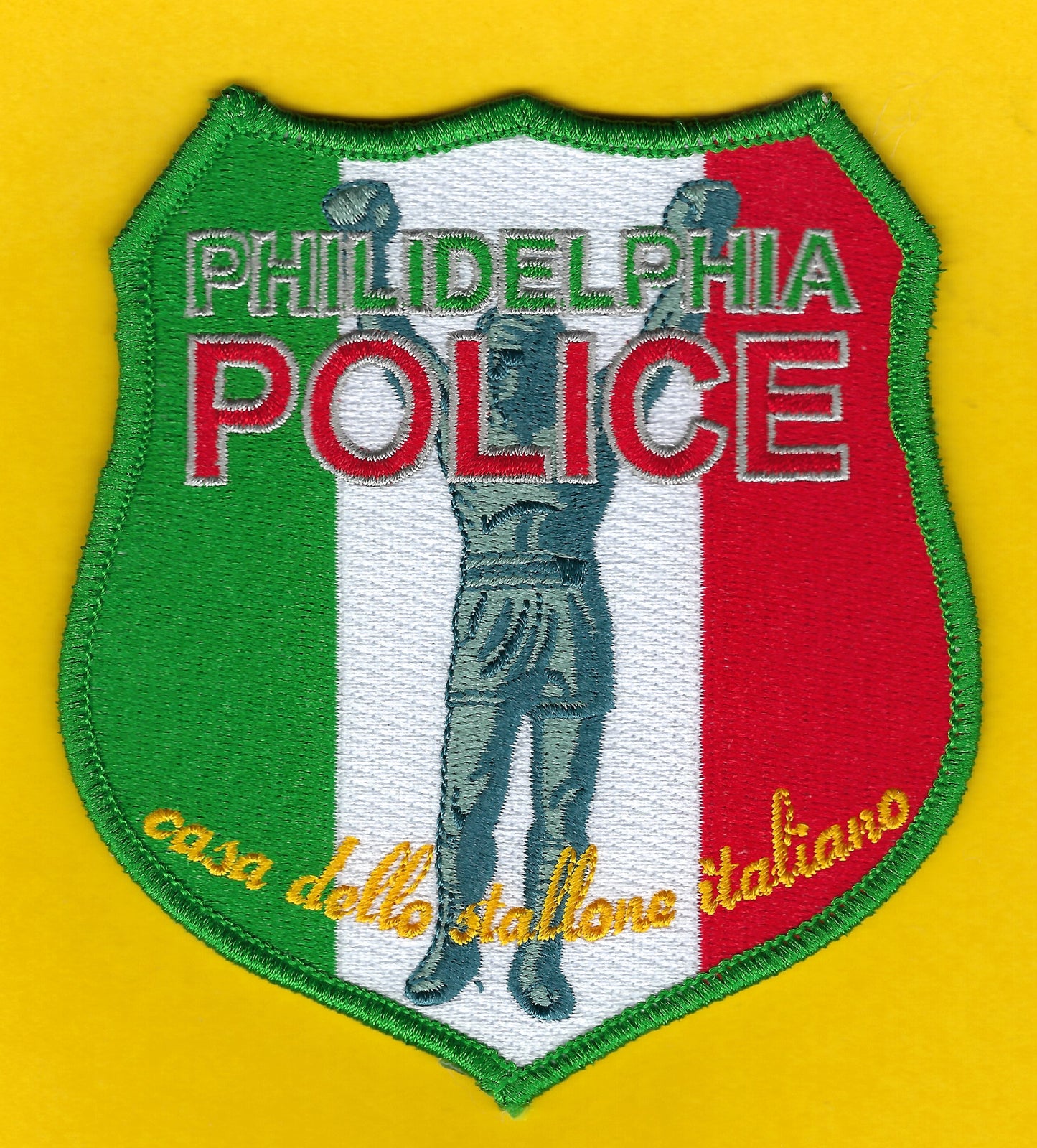 PHILADELPHIA, PENNSYLVANIA POLICE DEPARTMENT 'ROCKY 50TH ANNIVERSARY' EMBROIDERED PATCH BY DIRTY WATER COLLECTIBLES.