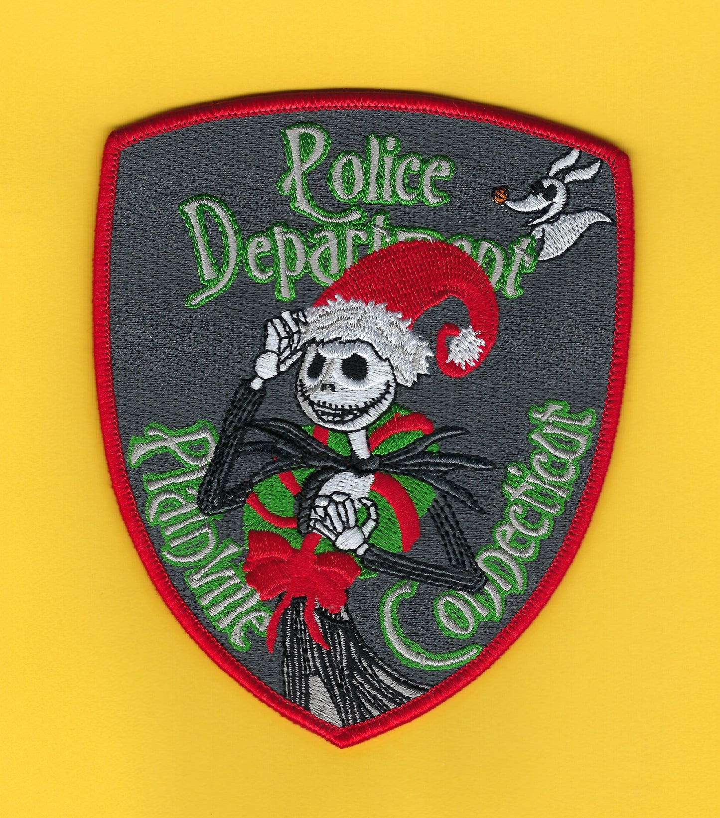 PLAINVILLE, CONNECTICUT POLICE DEPARTMENT EMBROIDERED CHRISTMAS PATCH
