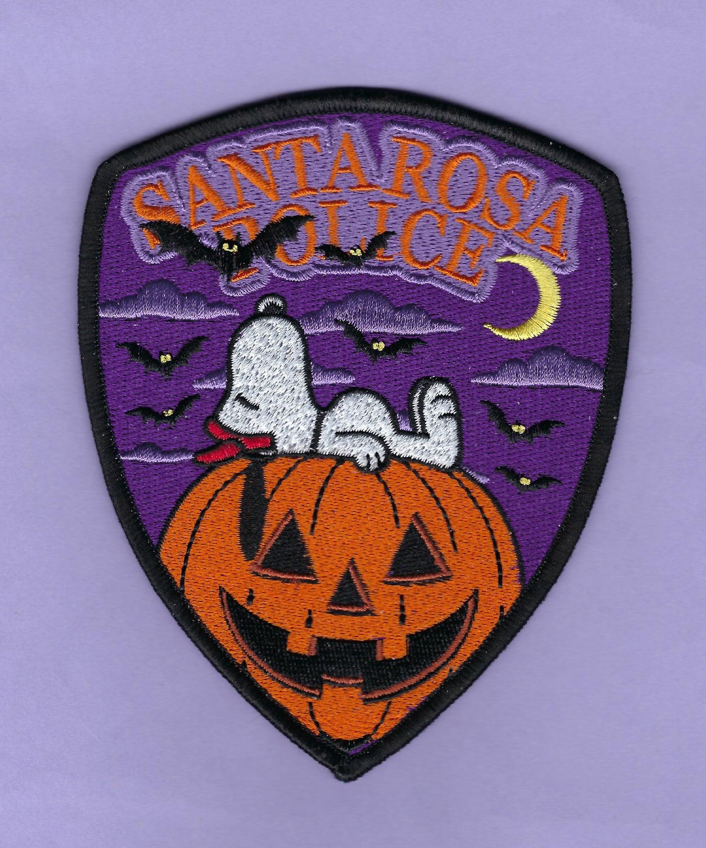 SANTA ROSA, CALIFORNIA POLICE DEPARTMENT 'HAPPY HALLOWEEN' EMBROIDERED PATCH BY GHOST PATCH PRODUCTIONS.