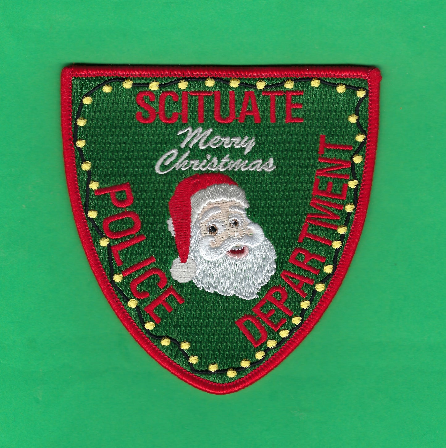 SCITUATE, MASSACHUSETTS POLICE DEPARTMENT EMBROIDERED MERRY CHRISTMAS PATCH