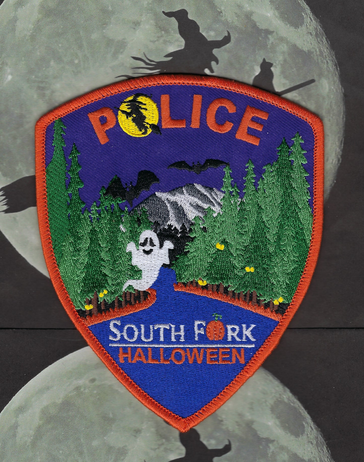 SOUTH FORK, COLORADO POLICE DEPARTMENT 5-INCH EMBROIDERED HALLOWEEN PATCH BY PUBLIC SAFETY COLLECTIBLES.